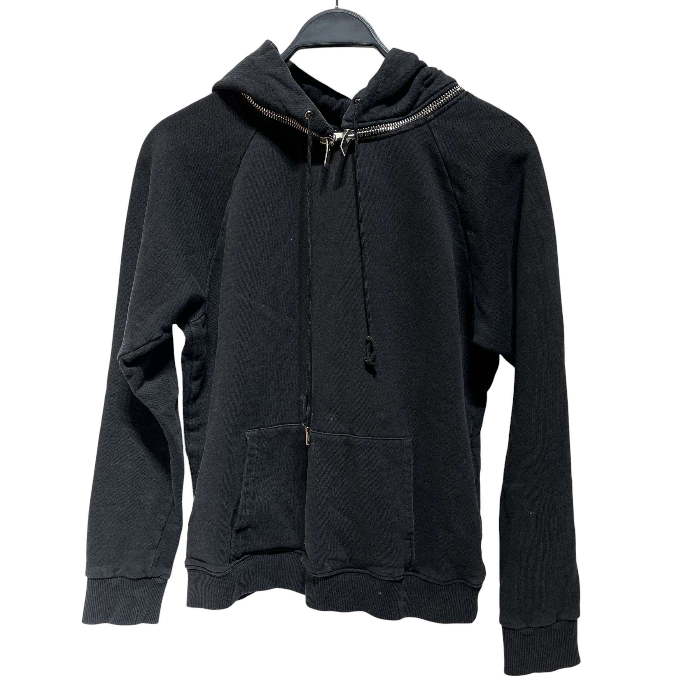 SAINT LAURENT/Hoodie/L/Cotton/BLK/Zipped Hood Sweater view 1