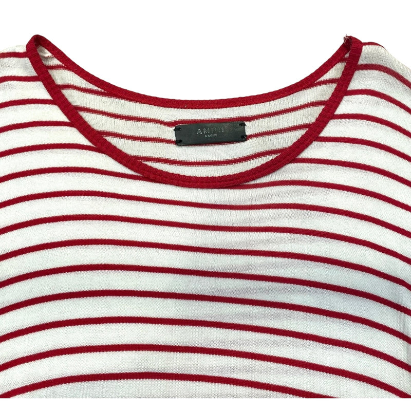 AMIRI/T-Shirt/XL/Cotton/WHT/Stripe/RED STRIPE TEE/DSTRESS BOTTOM