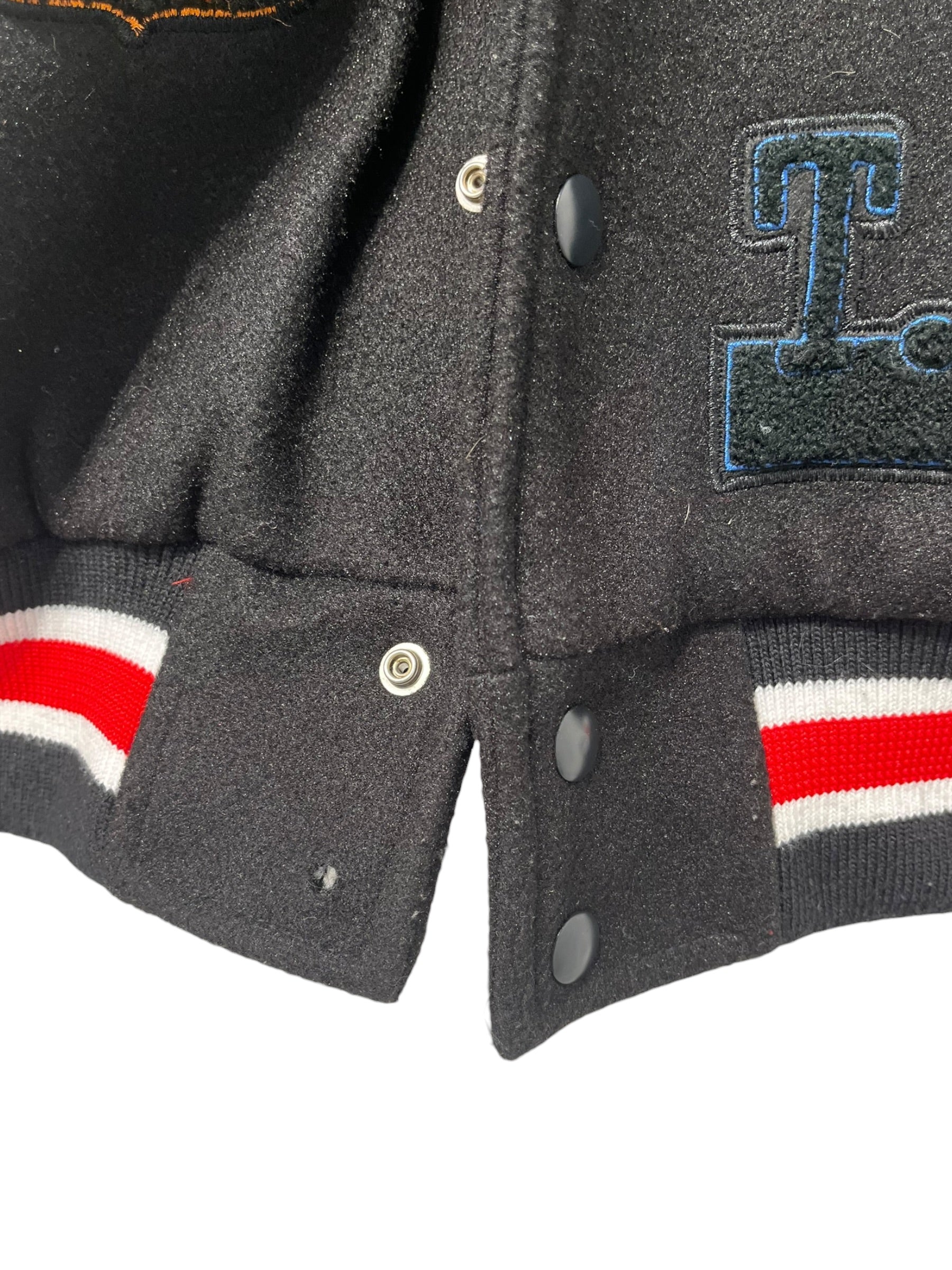 STUSSY/OUR LEGACY/DENIM TEARS/Souvenir Jkt/M/BLK/All Over Print/TTL VARSITY JKT BLK & WHT view 6