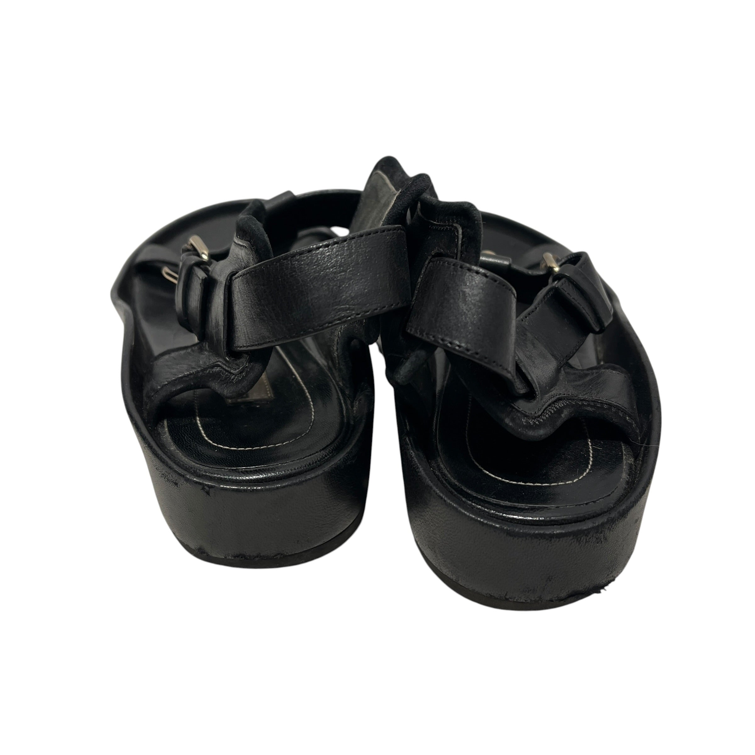 BALENCIAGA/Sandals/EU 37/Leather/BLK/Open-Toe/SLV Studded Gladiator Sandals view 10