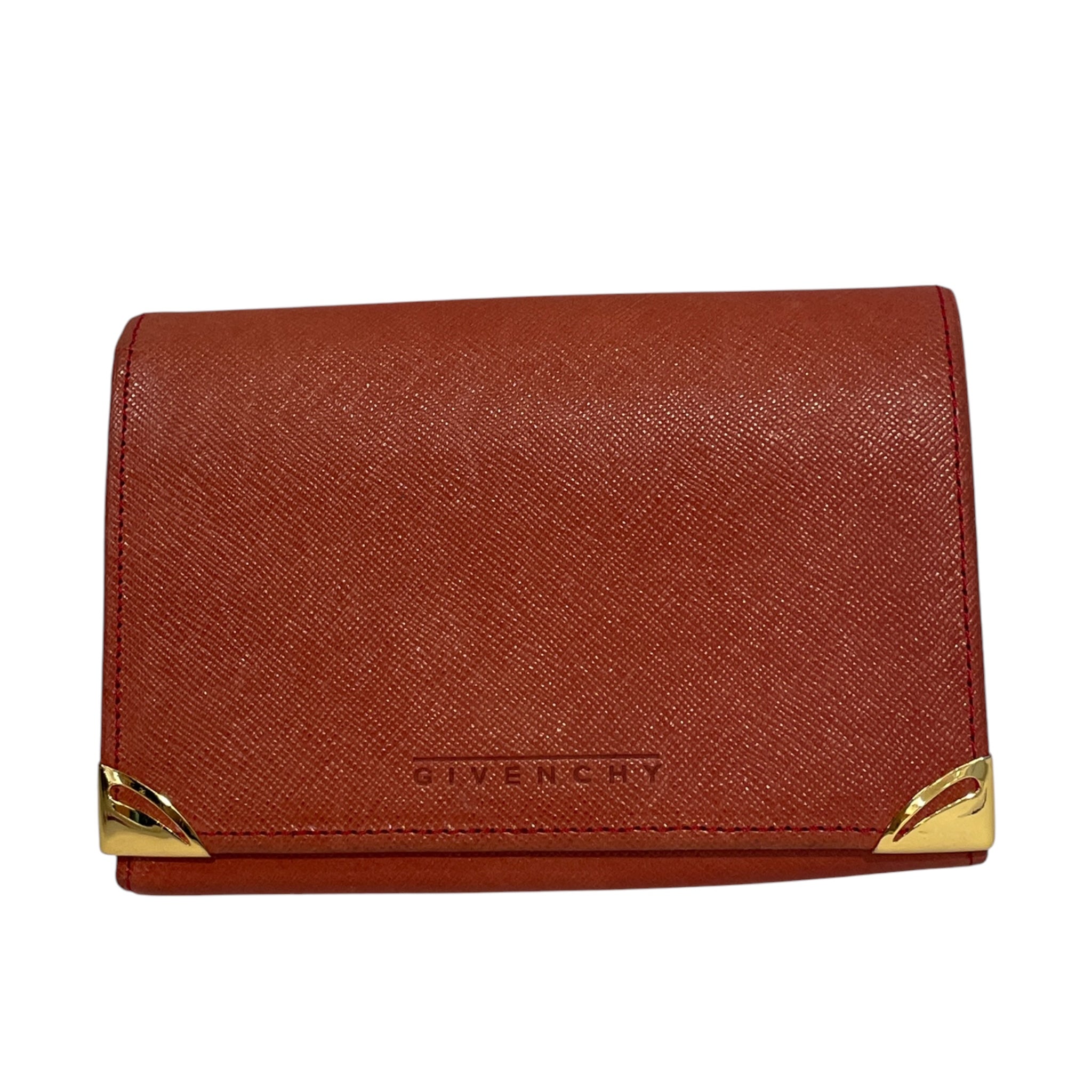 GIVENCHY/Wallet/Leather/RED/gold corner hardware view 1