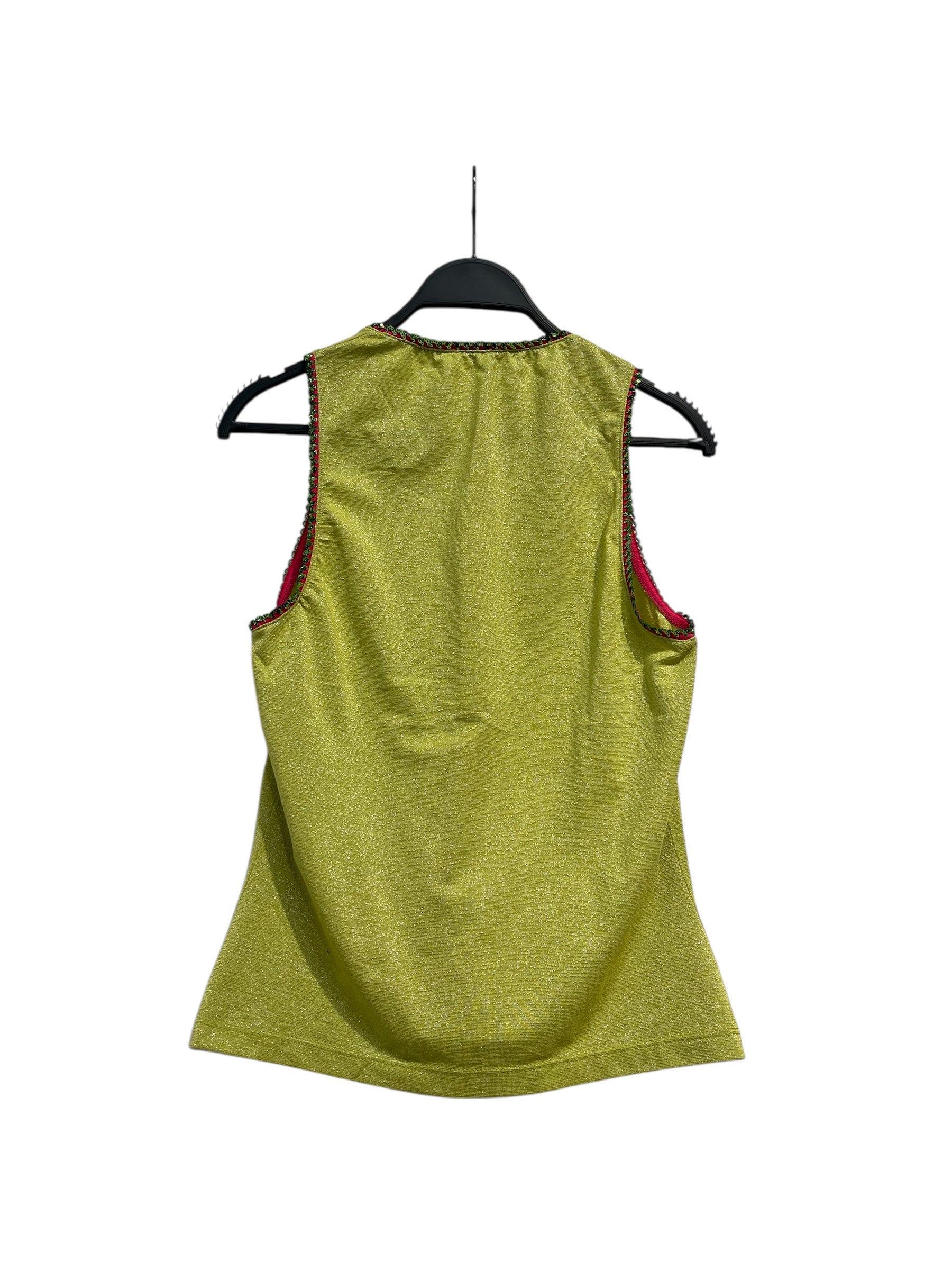 D&G/Camisole/30/Acrylic/GRN/pink lined green sequin view 2