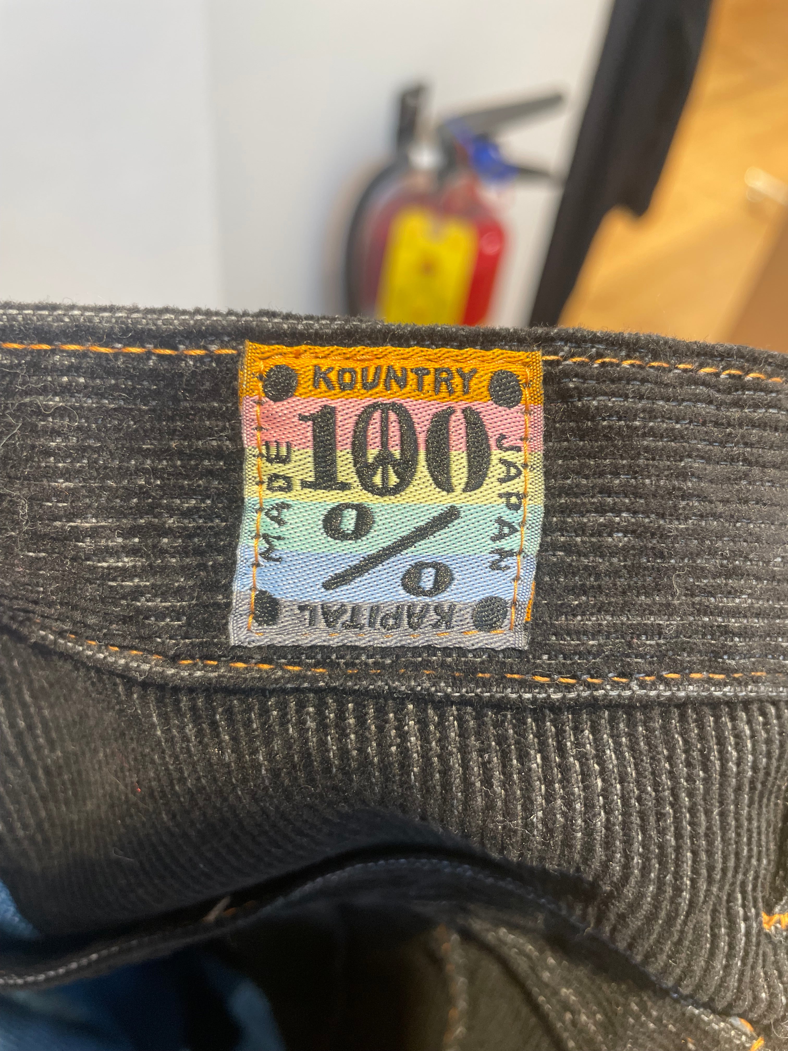 KAPITAL/Bootcut Pants/34/Corduroy/BLK/kountry/blue denim view 4
