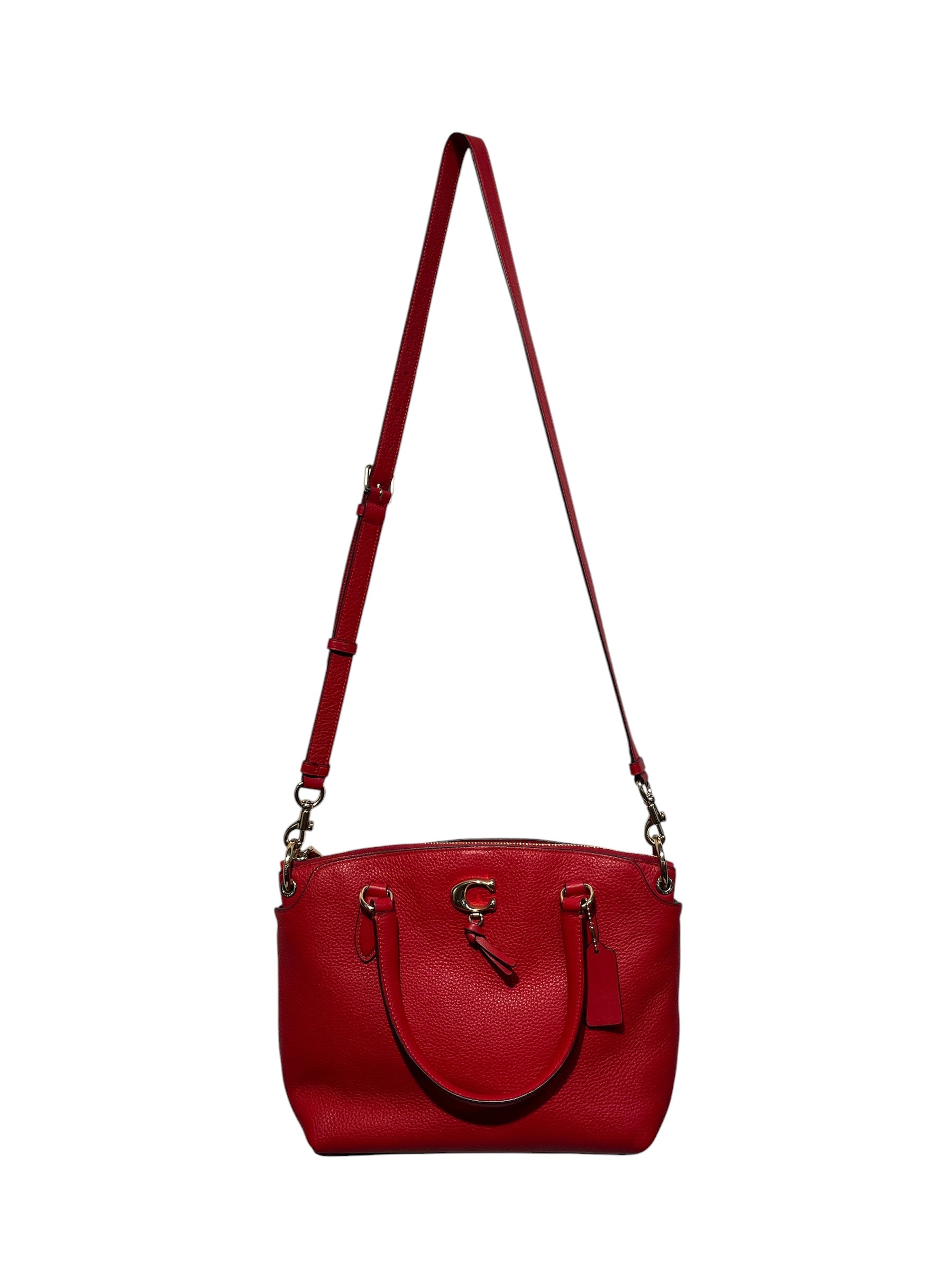COACH/Cross Body Bag/Leather/RED/remi red leather view 1