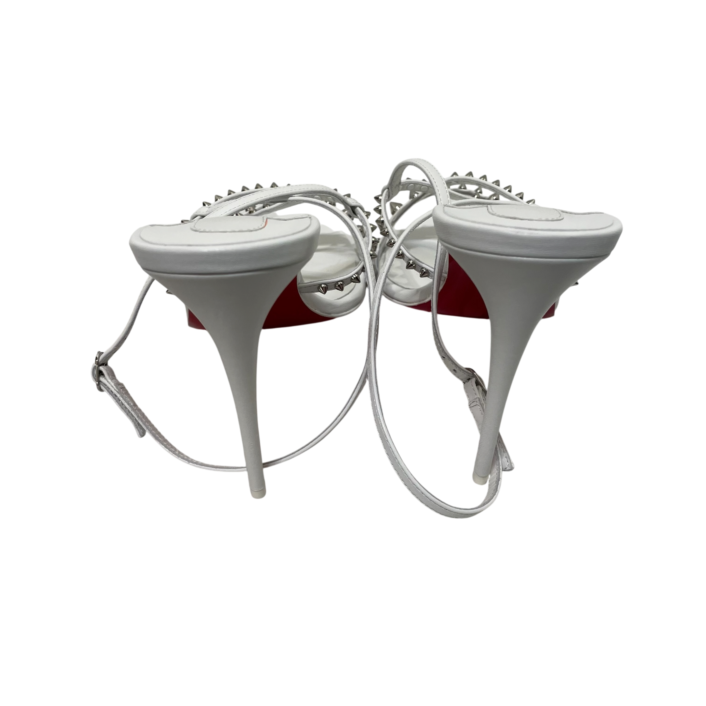 Christian Louboutin/Heels/EU 40/Leather/WHT/stud heels view 3