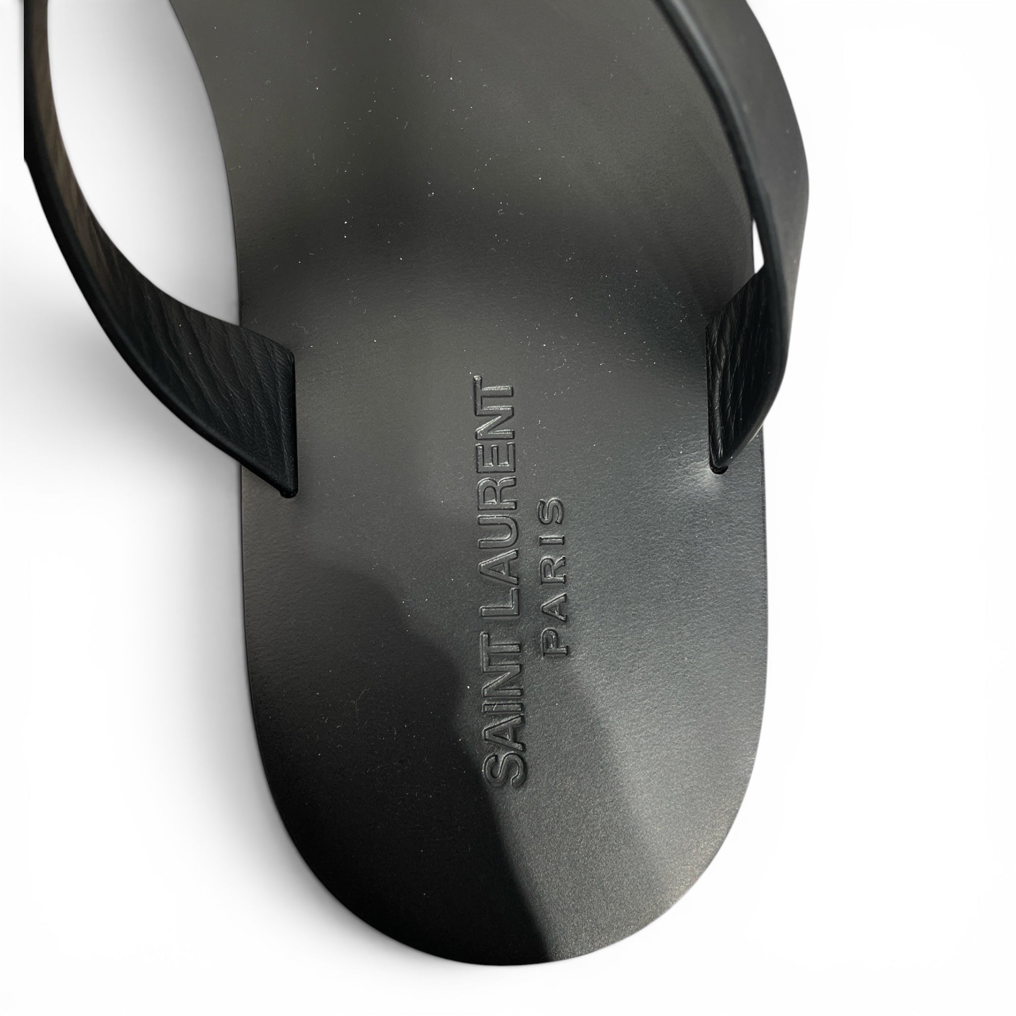 YVES SAINT LAURENT/Sandals/EU 42/Leather/BLK/YSL LOGO SANDAL view 3