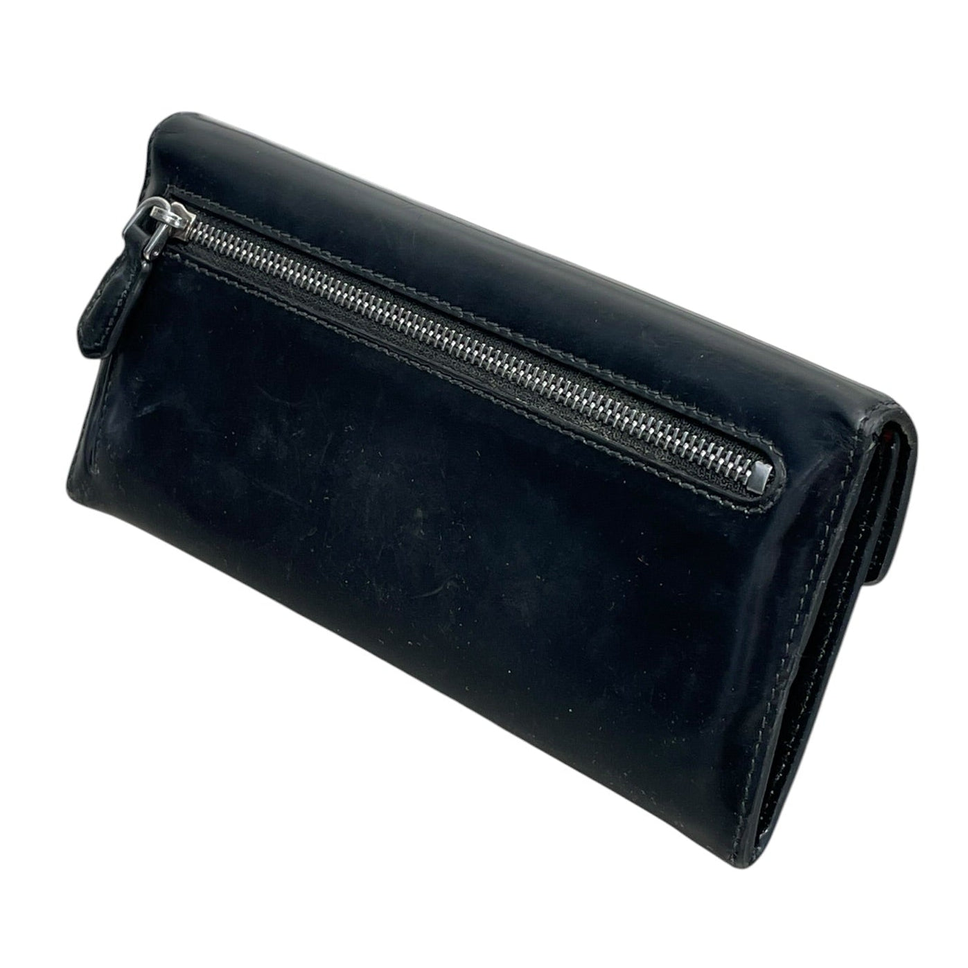 PRADA/Bifold Wallet/Leather/BLK/L's/PRADA Spazzolato Silver Tone view 2