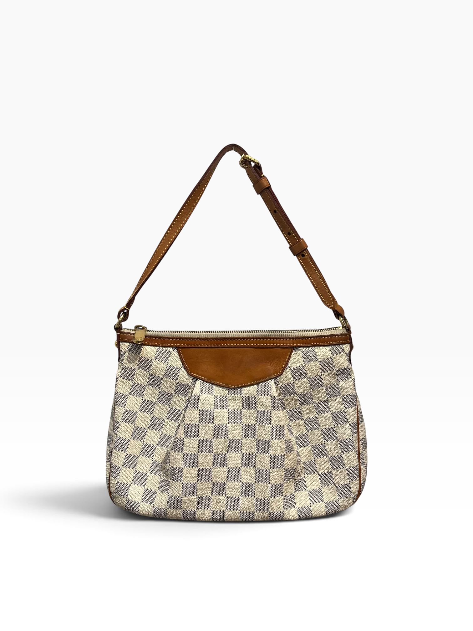 LOUIS VUITTON/Hand Bag/Monogram/WHT/BROWN LEATHER ACCENT DAMIER view 2