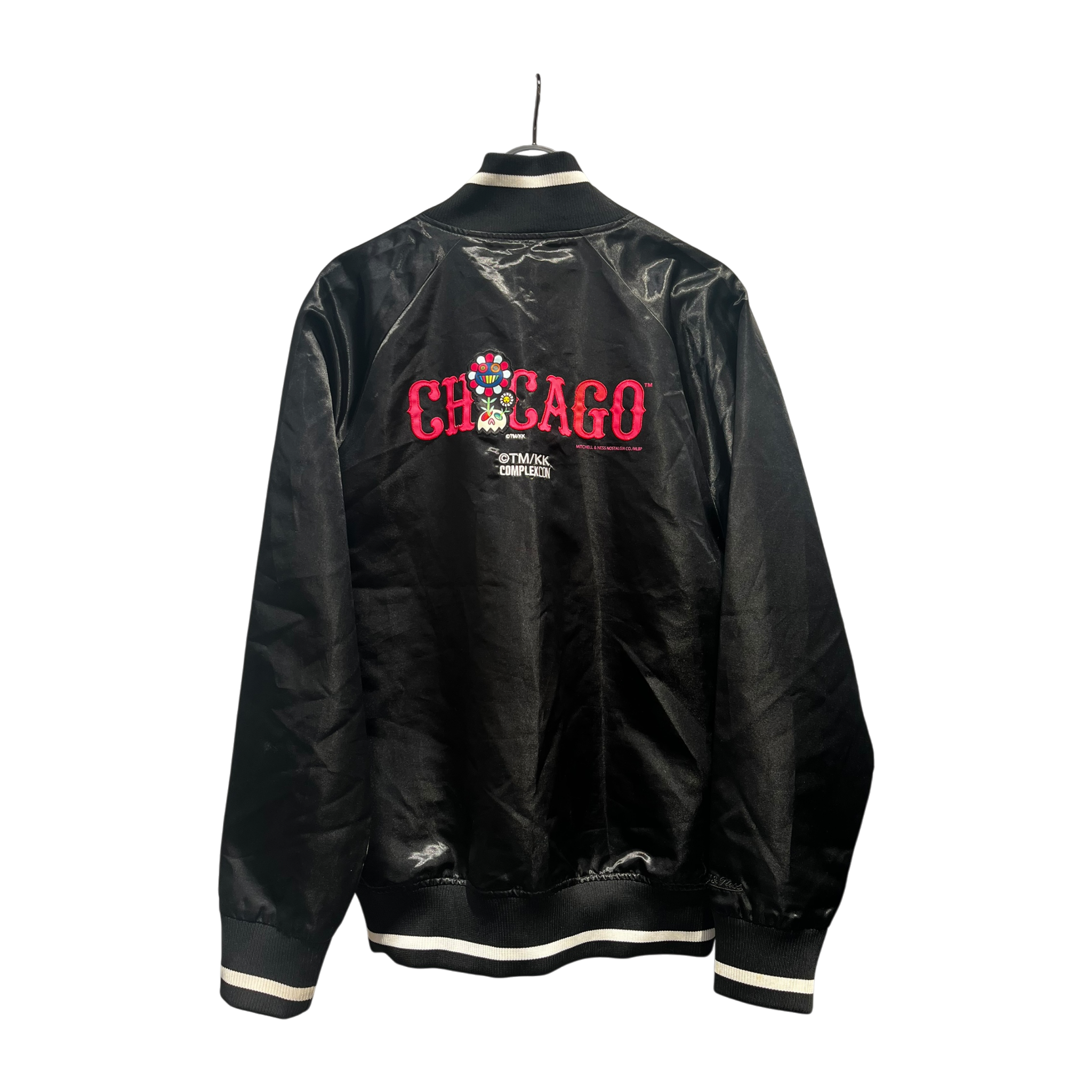 mitchell&ness/Baseball Jkt/XL/Nylon/BLK/Takashi Murakami view 2
