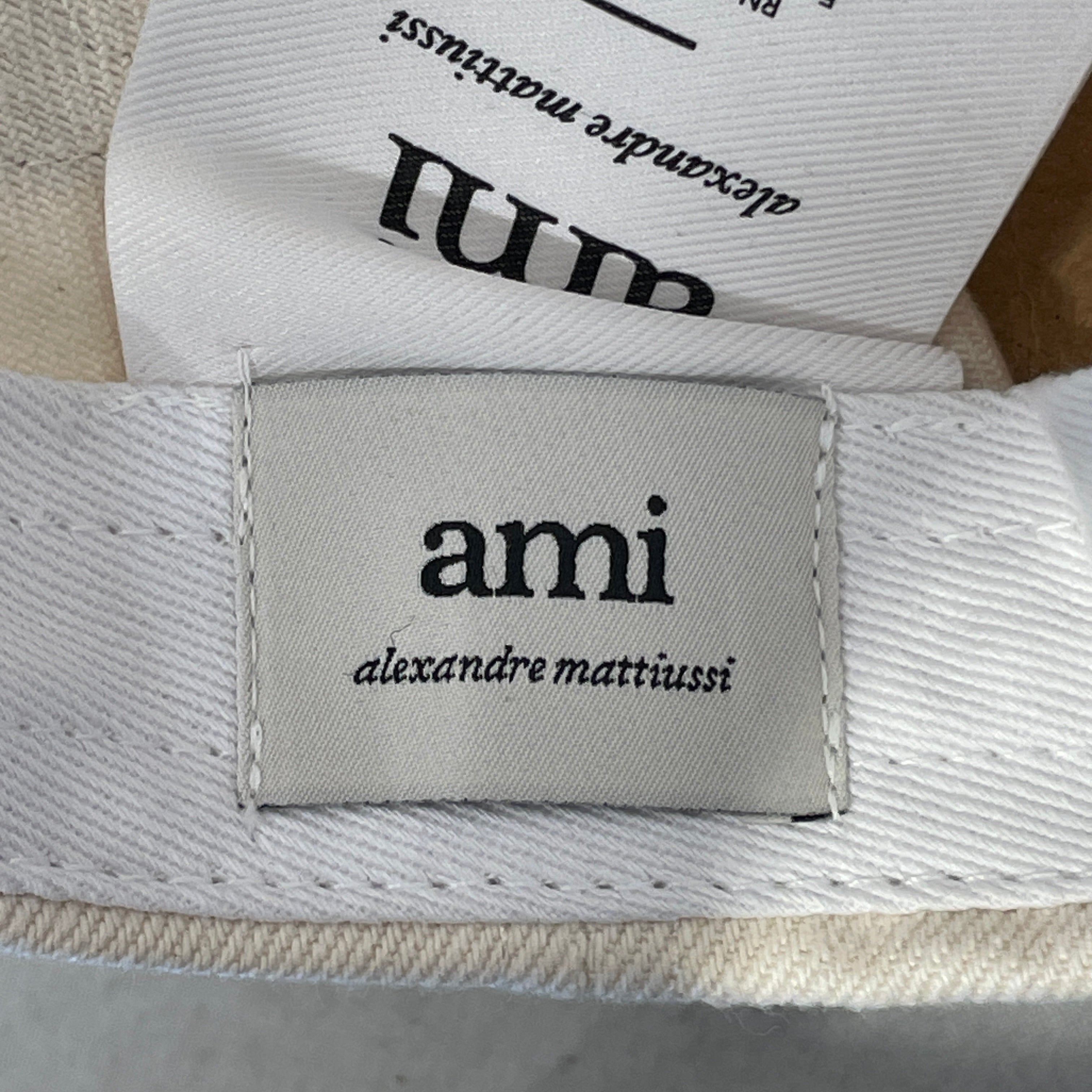 ami alexandre mattiussi/Cap/Cotton/CRM/FUZZY RED AMI LOGO view 4