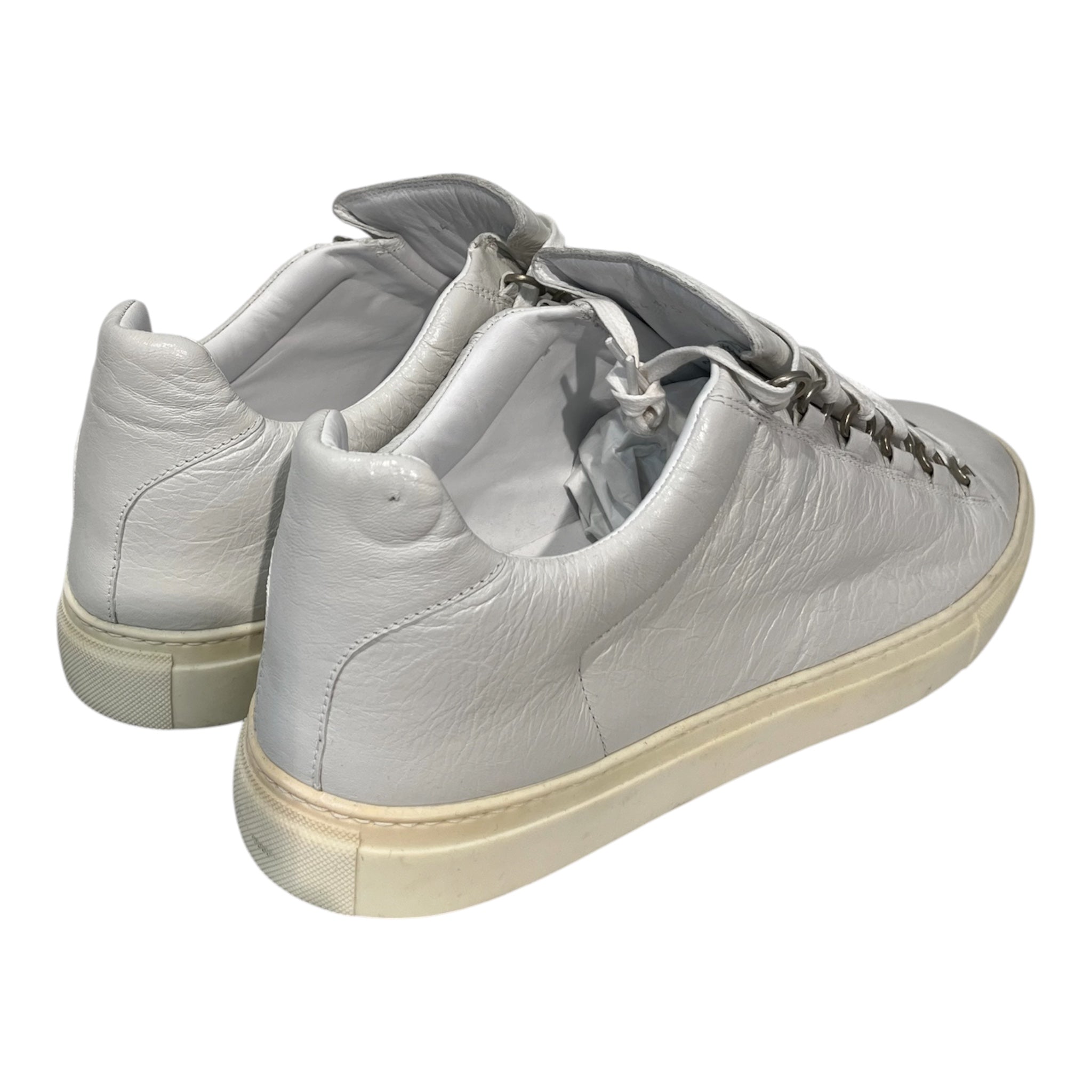 BALENCIAGA/Low-Sneakers/EU 47/Leather/WHT/U-Tip/341758 arena low view 2