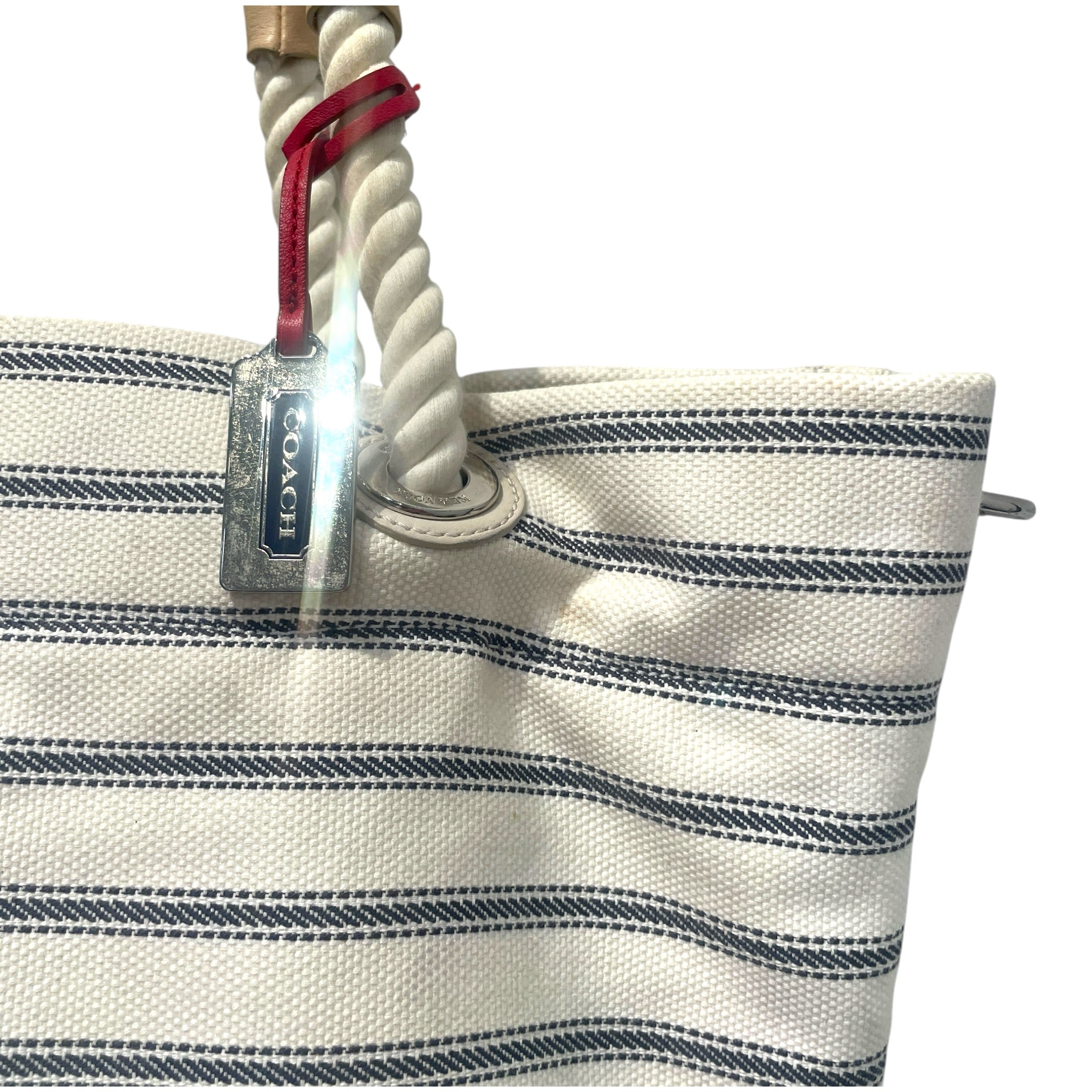 COACH/SAINTJAMES/Tote Bag/Stripe/Cotton/WHT/Beach Tote view 4