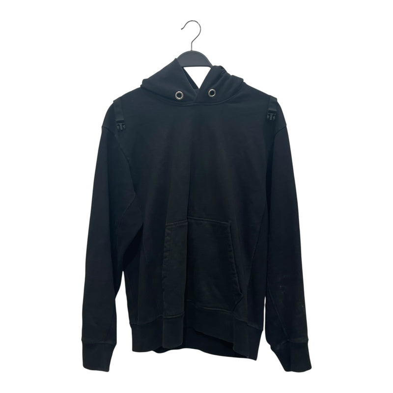 Helmut Lang/Hoodie/XL/Cotton/BLK/Pullover/BONDAGE HOODIE