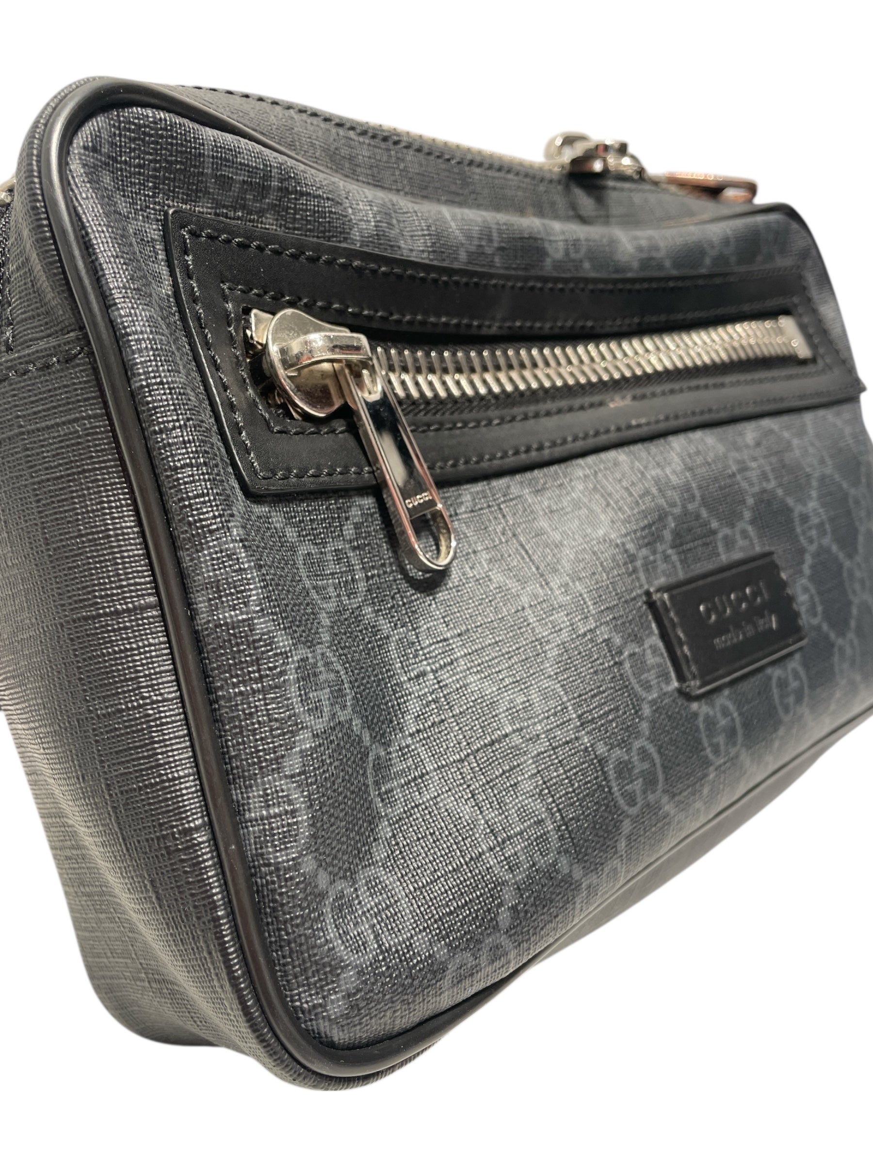 GUCCI/Cross Body Bag/Monogram/Leather/BLK/GG BELT BAG view 7