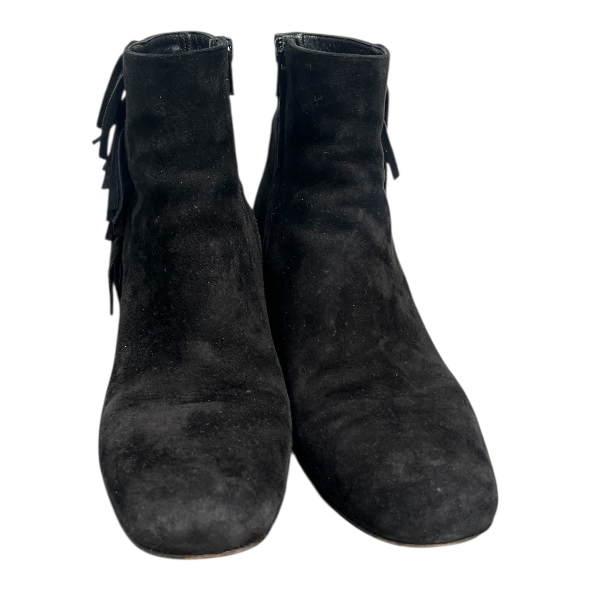 SAINT LAURENT/Booties/EU 38.5/Suede/BLK/FRINGE BOOT view 2