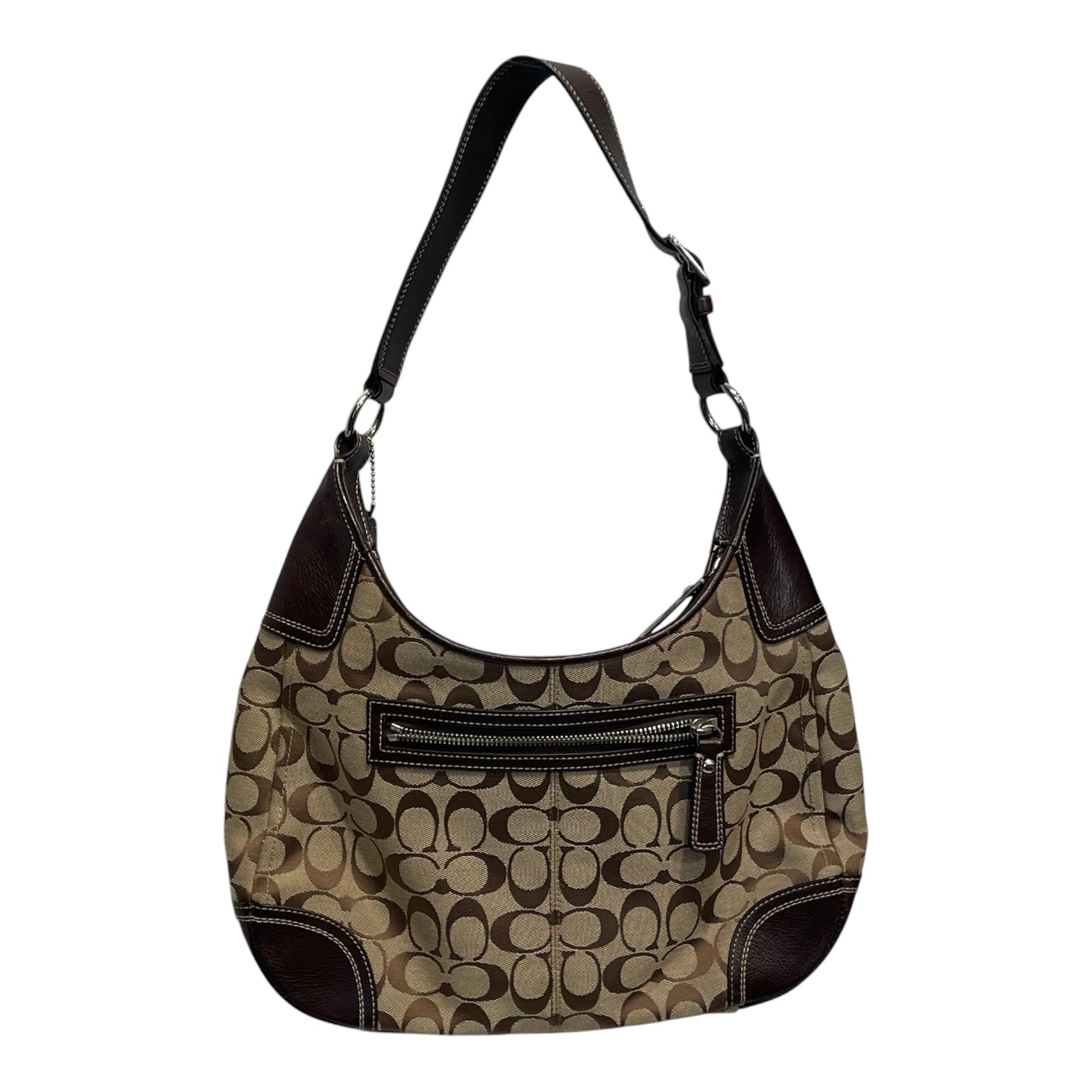 COACH/Hand Bag/Monogram/Cotton/KHK/SIGNATURE SUFFLETTE view 2