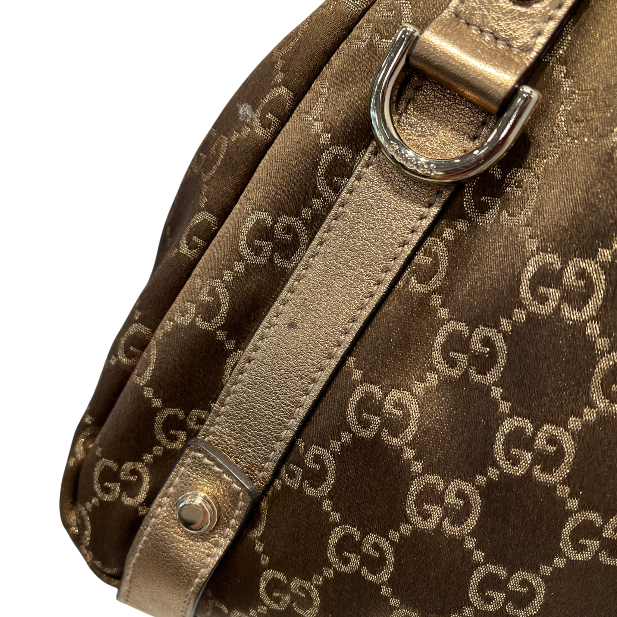 GUCCI/Hand Bag/Monogram/Cotton/BRW/GG MONOGRAM GOLD ABBEY view 7