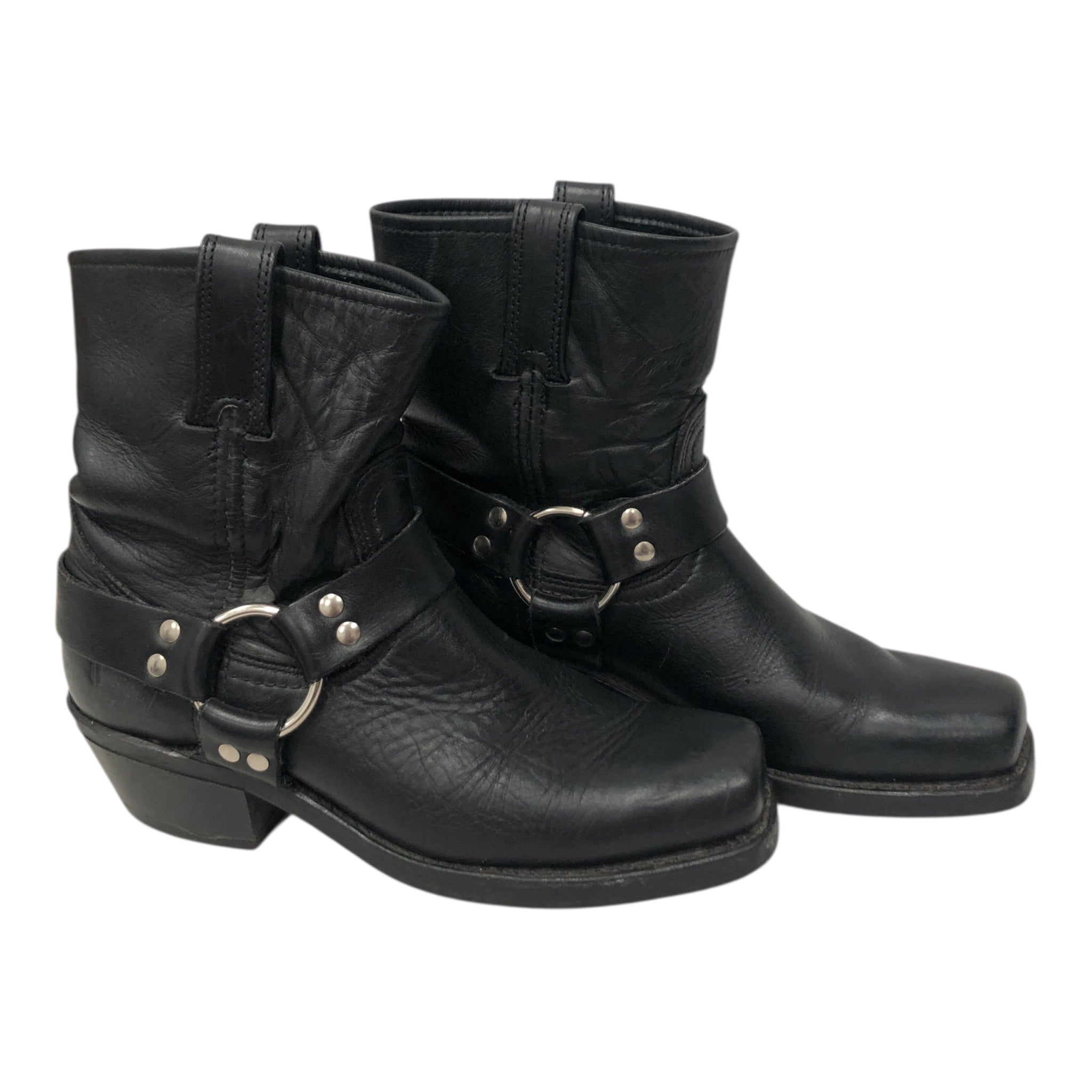 FRYE/Ankle Boots/Leather/BLK/ankle harness boot view 1