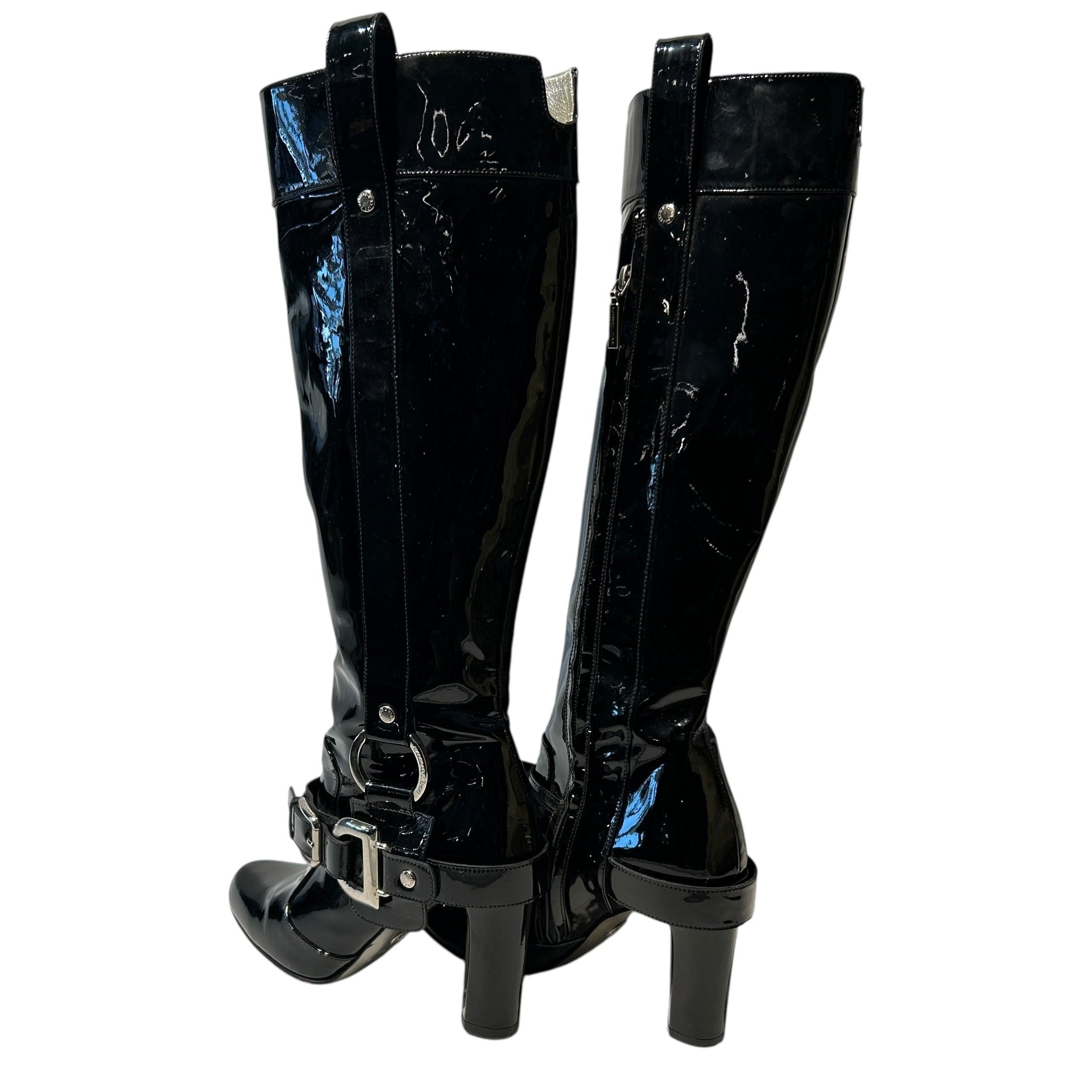 DOLCE&GABBANA/Boots/US 6.5/Leather/BLK/Silver G view 2