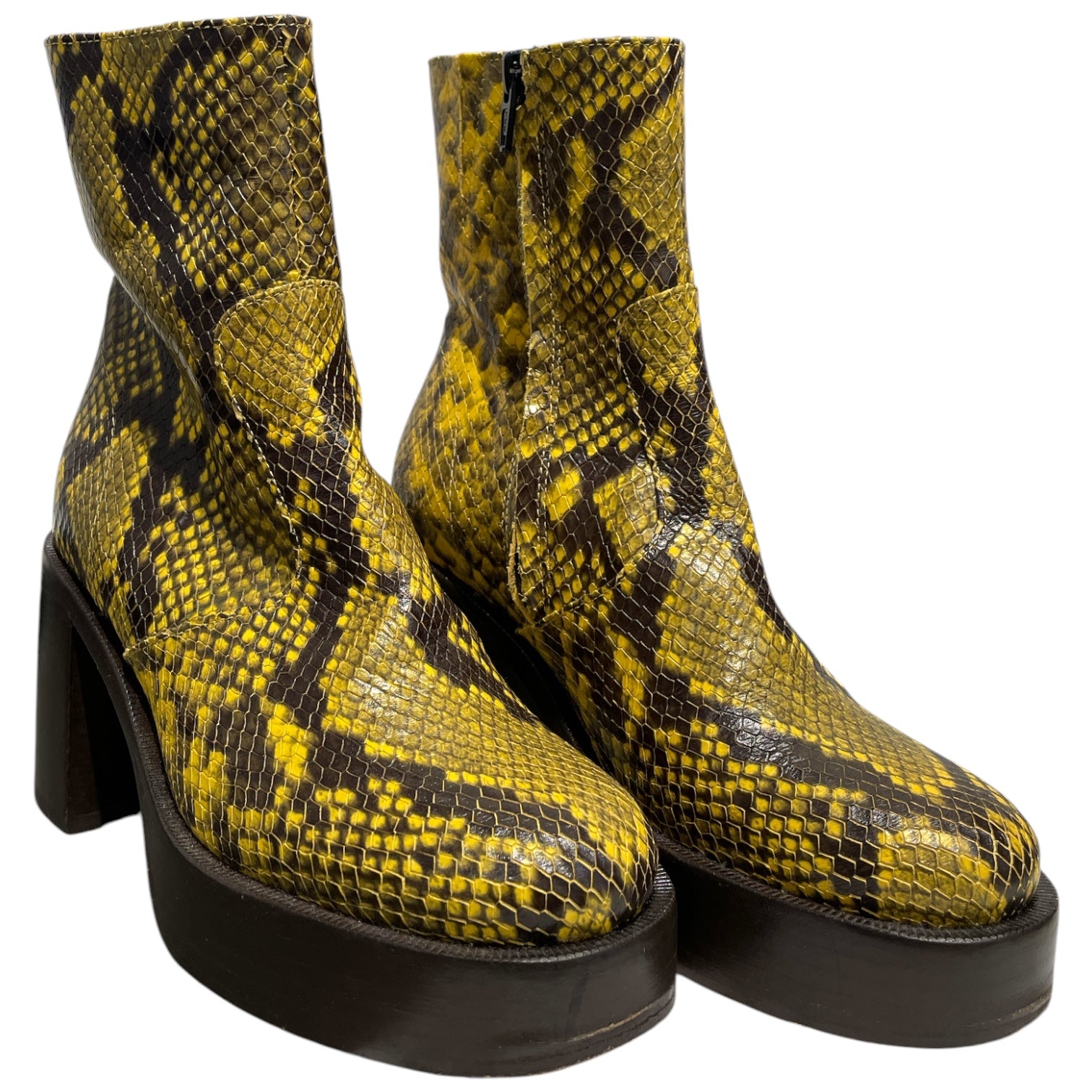 SIMON MILLER/Boots/EU 35/Animal Pattern/Leather/YEL/Raid Snakeskin Platform Boots view 1