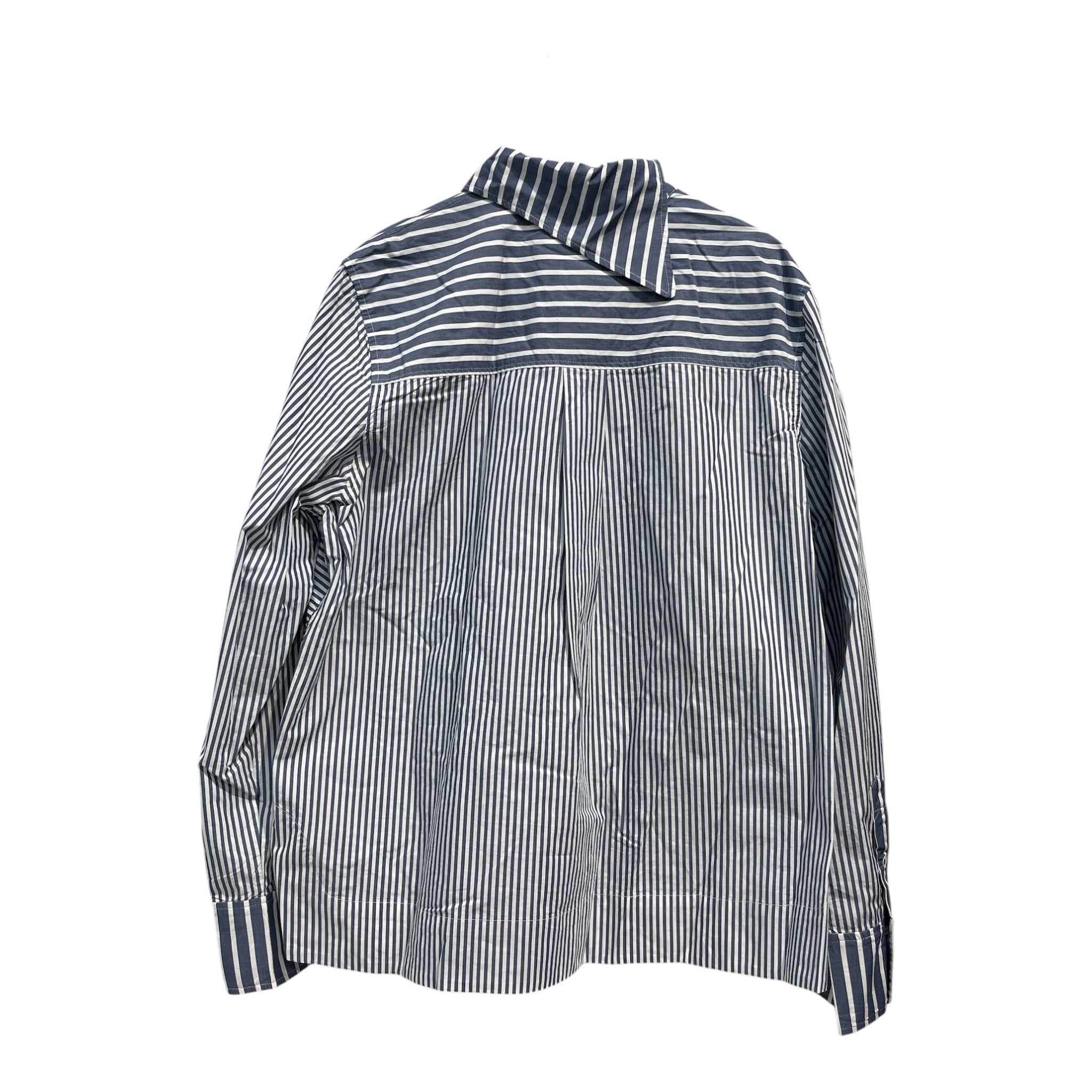 GANNI/LS Blouse/42/Stripe/Cotton/BLU/snapcollar vertical/horizontal view 2
