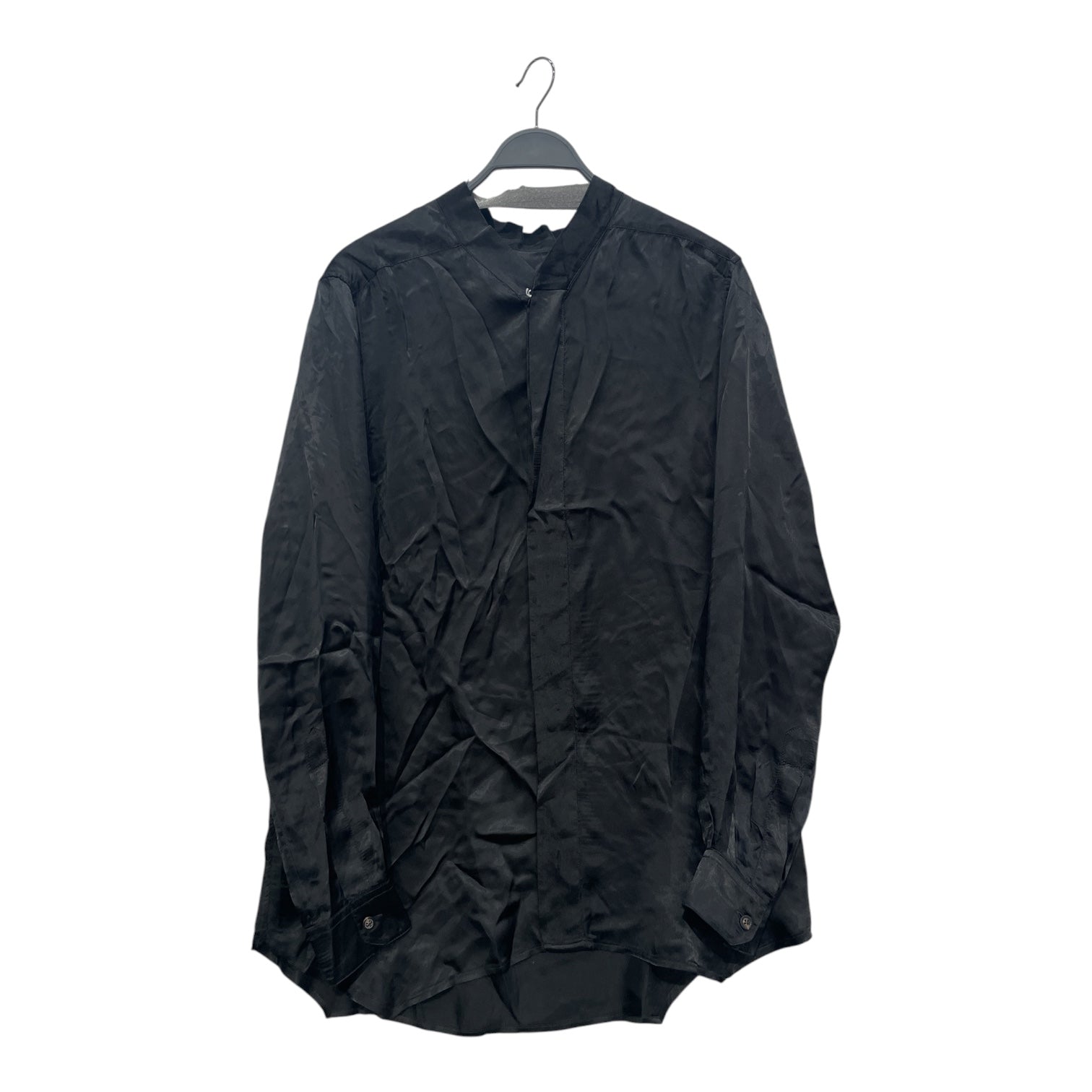 Rick Owens/LS T-Shirt/54/Rayon/BLK/OPEN COLLAR BUTTON UP view 1