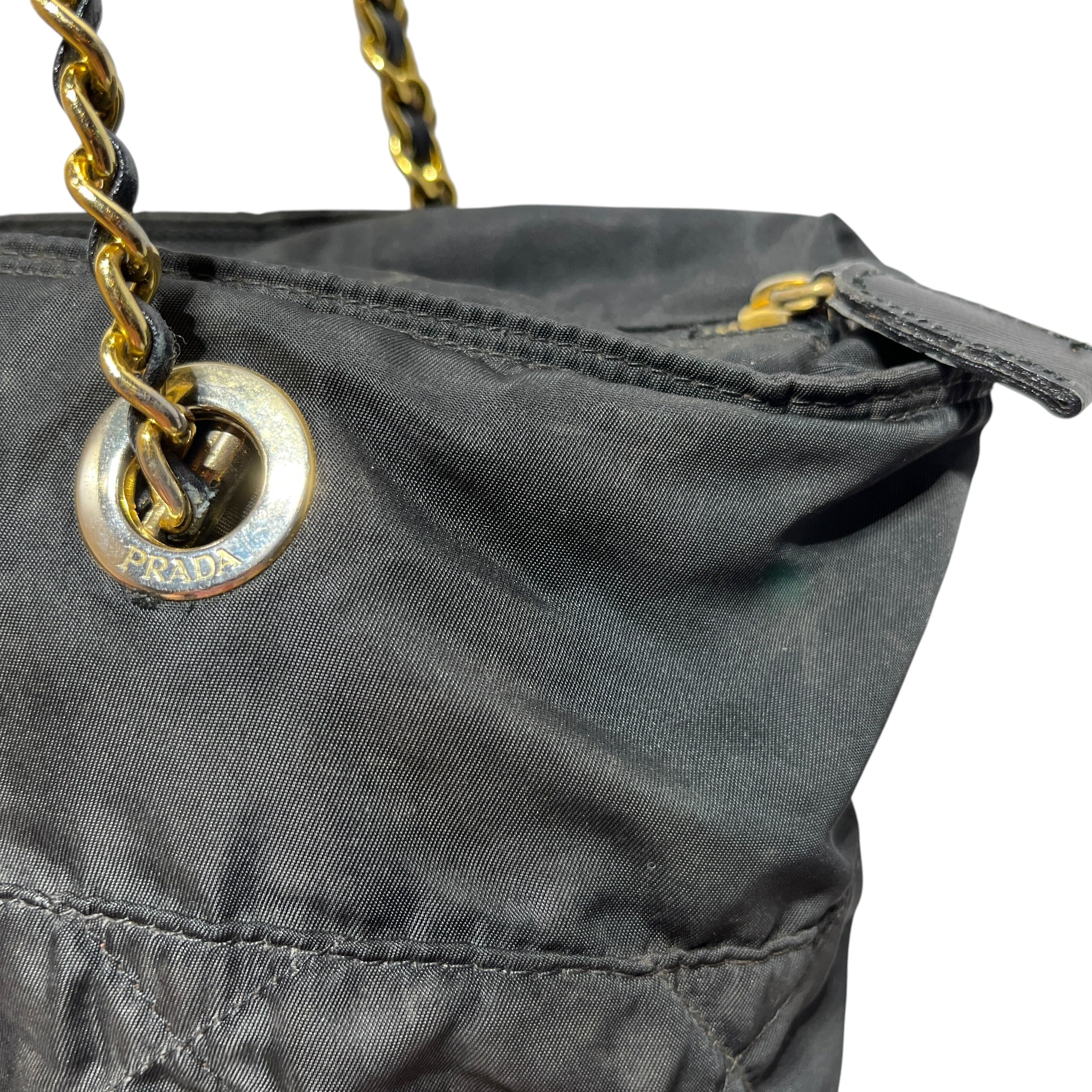 PRADA/Cross Body Bag/Nylon/BLK/QUILTED SHOULDER / GOLD HARDWA view 6