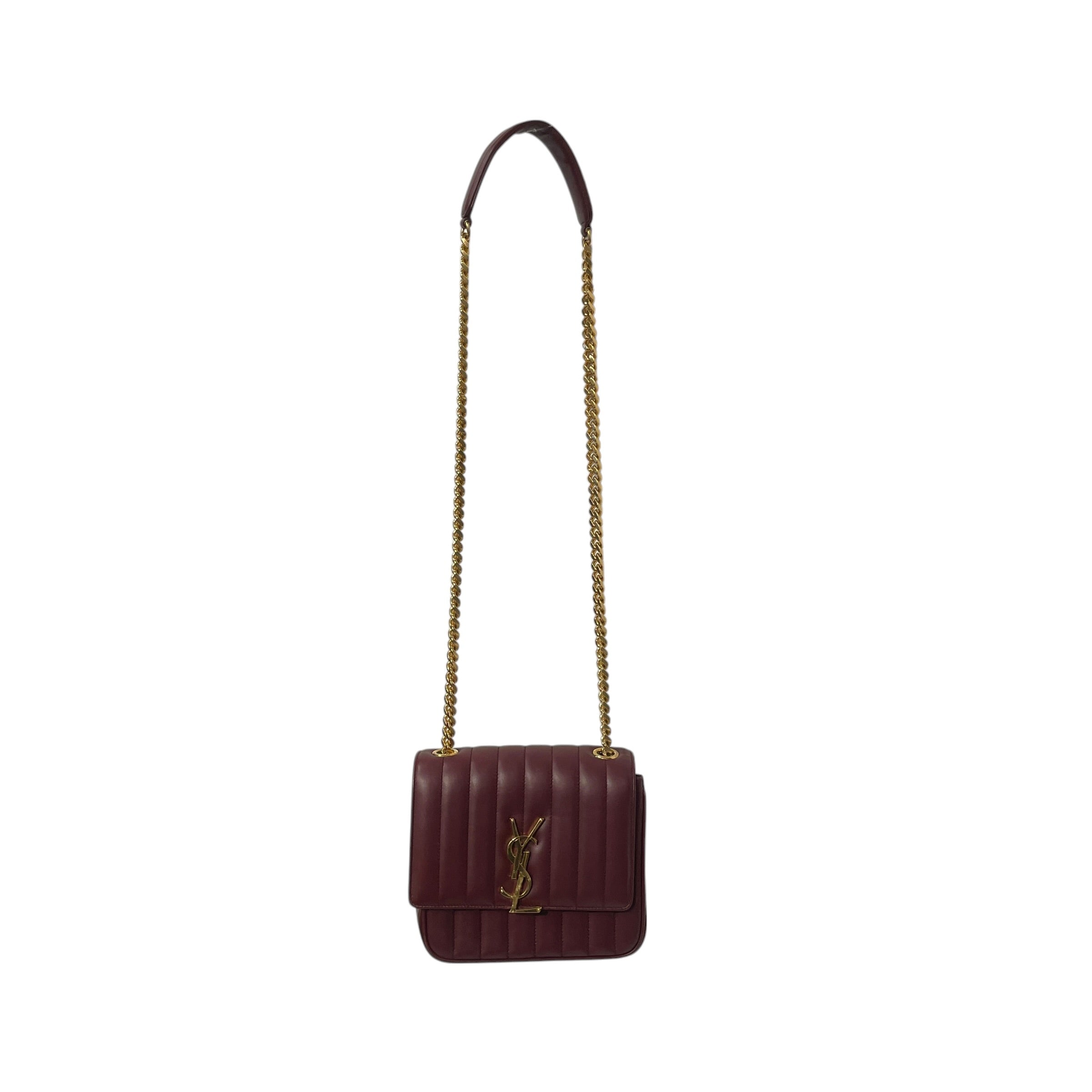 SAINT LAURENT/Cross Body Bag/Lambskin/BRD/VICKY QUILTED CHAIN CROSSBODY view 1