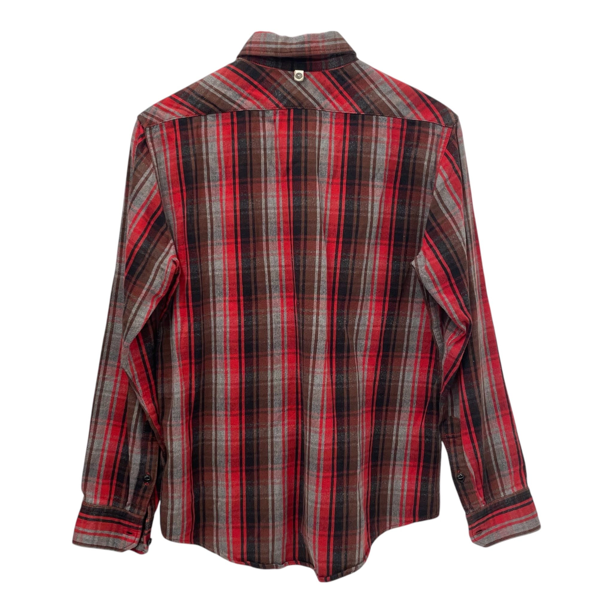 visvim/Flannel Shirt/S/Cotton/RED/Plaid/deer skin tab (vintage) view 2