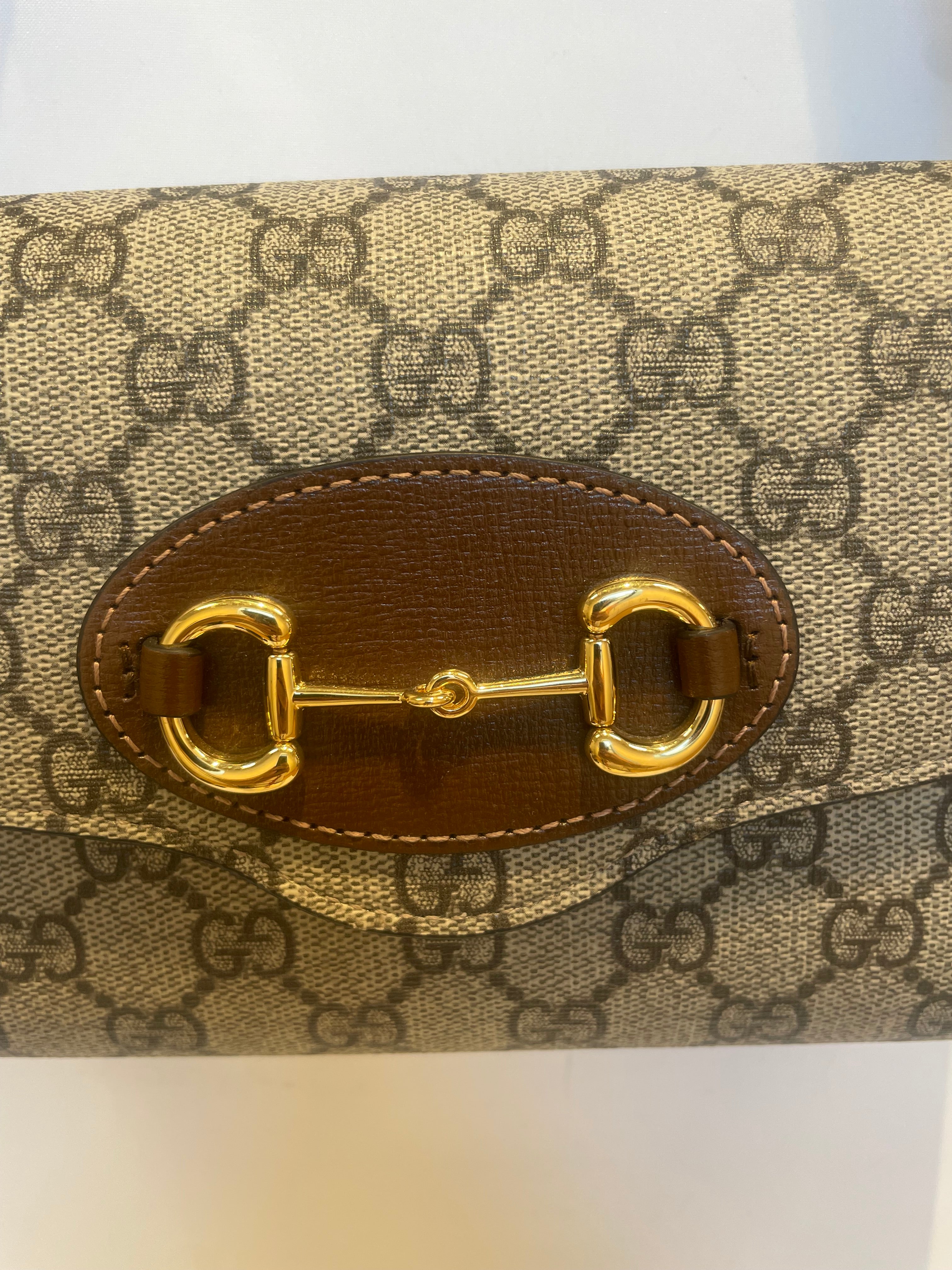 GUCCI/Hand Bag/Monogram/Leather/GRY/GLD CLASP ON FRONT, view 4