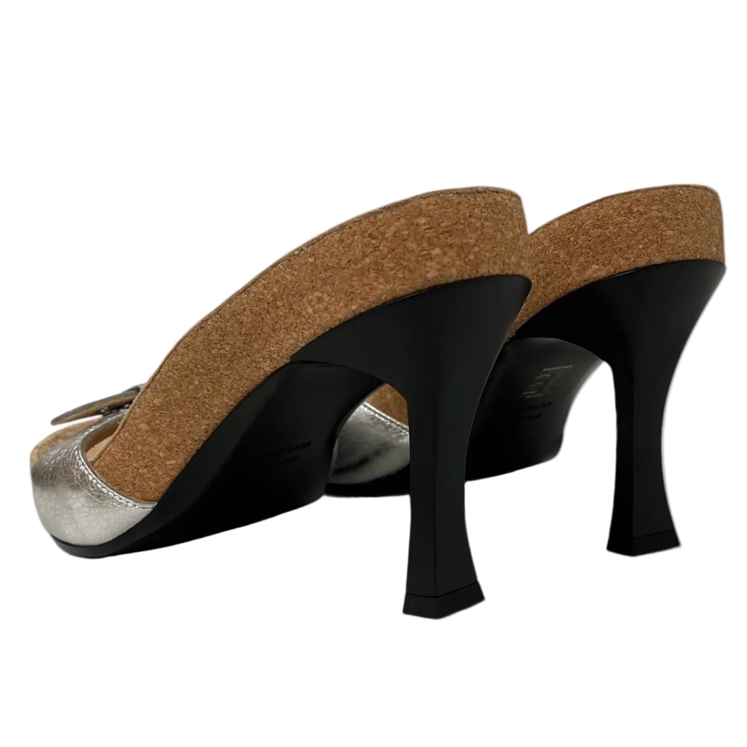 BALENCIAGA/Dr.Scholl/Heels/EU 40/Leather/SLV/Open-Toe/SUEDE SOLE/ BUCKLE view 2