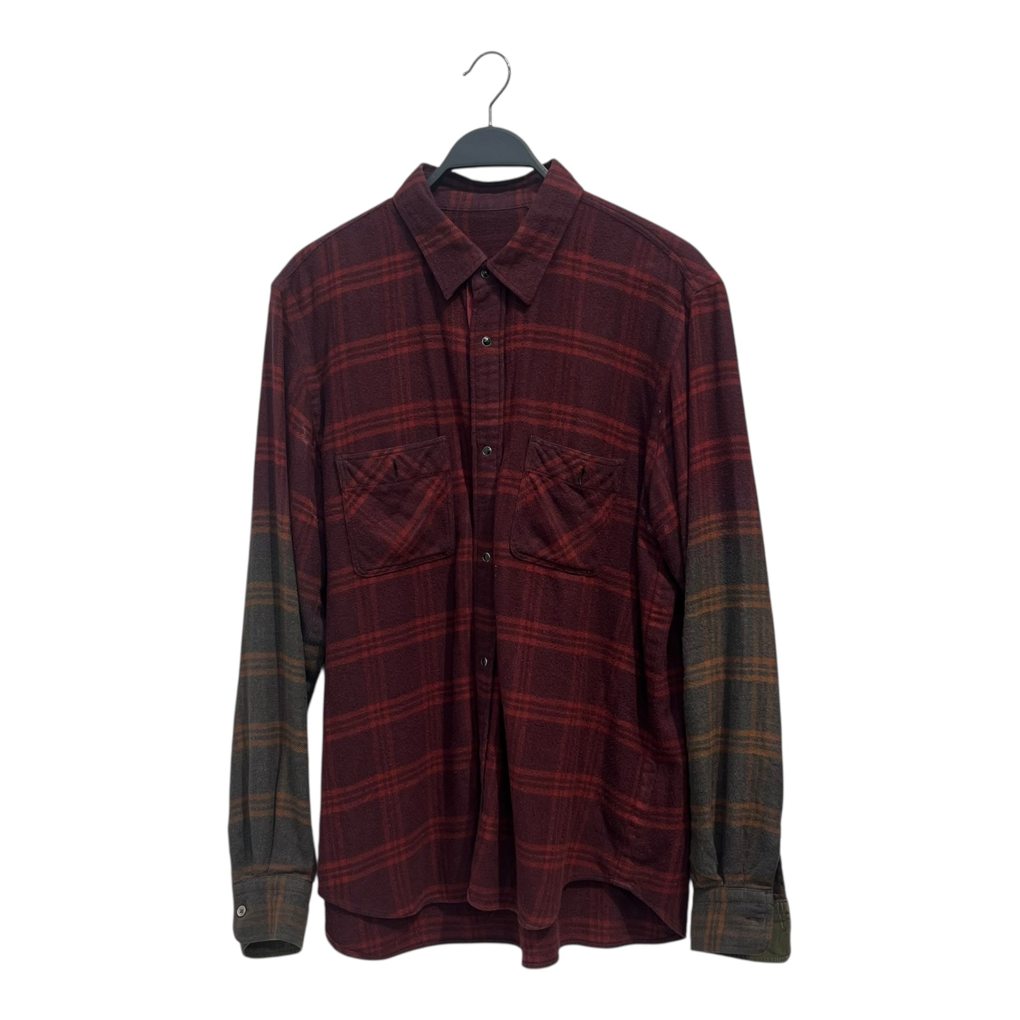 Sacai/LS Shirt/2/Cotton/RED/Plaid/HOMBRE SLEEVE FLANNEL view 1
