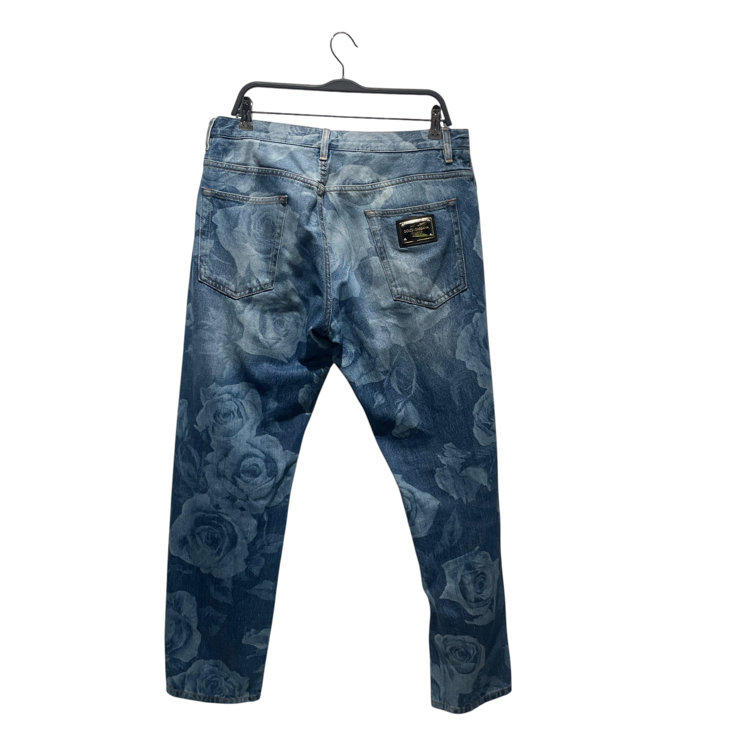 DOLCE&GABBANA/Pants/50/Cotton/BLU/Floral Pattern/LOOSE FIT ROSE PRINT view 2
