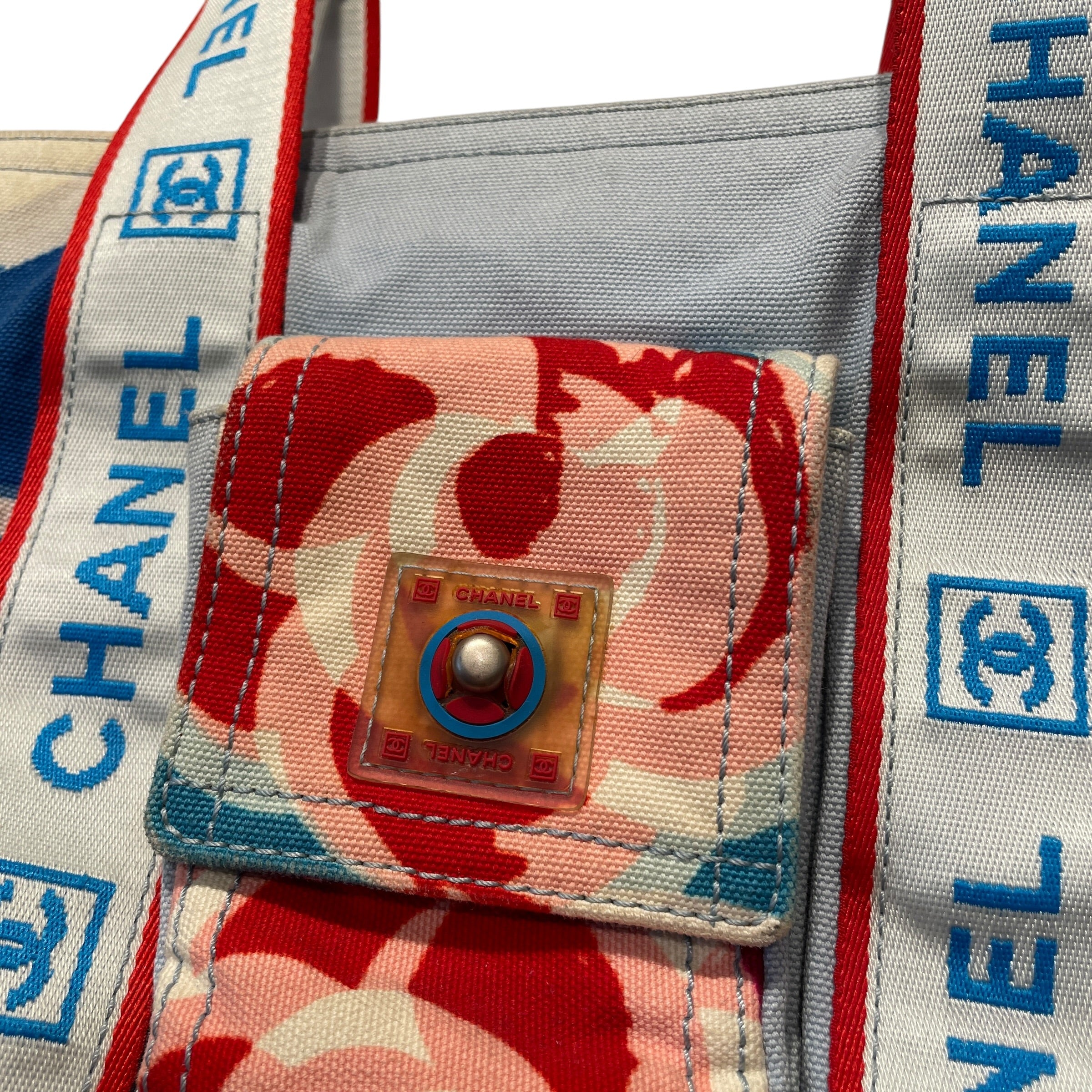 CHANEL/Tote Bag/All Over Print/Cotton/BLU/CAMELLIA SPORTSLINE SURF HIGH view 6