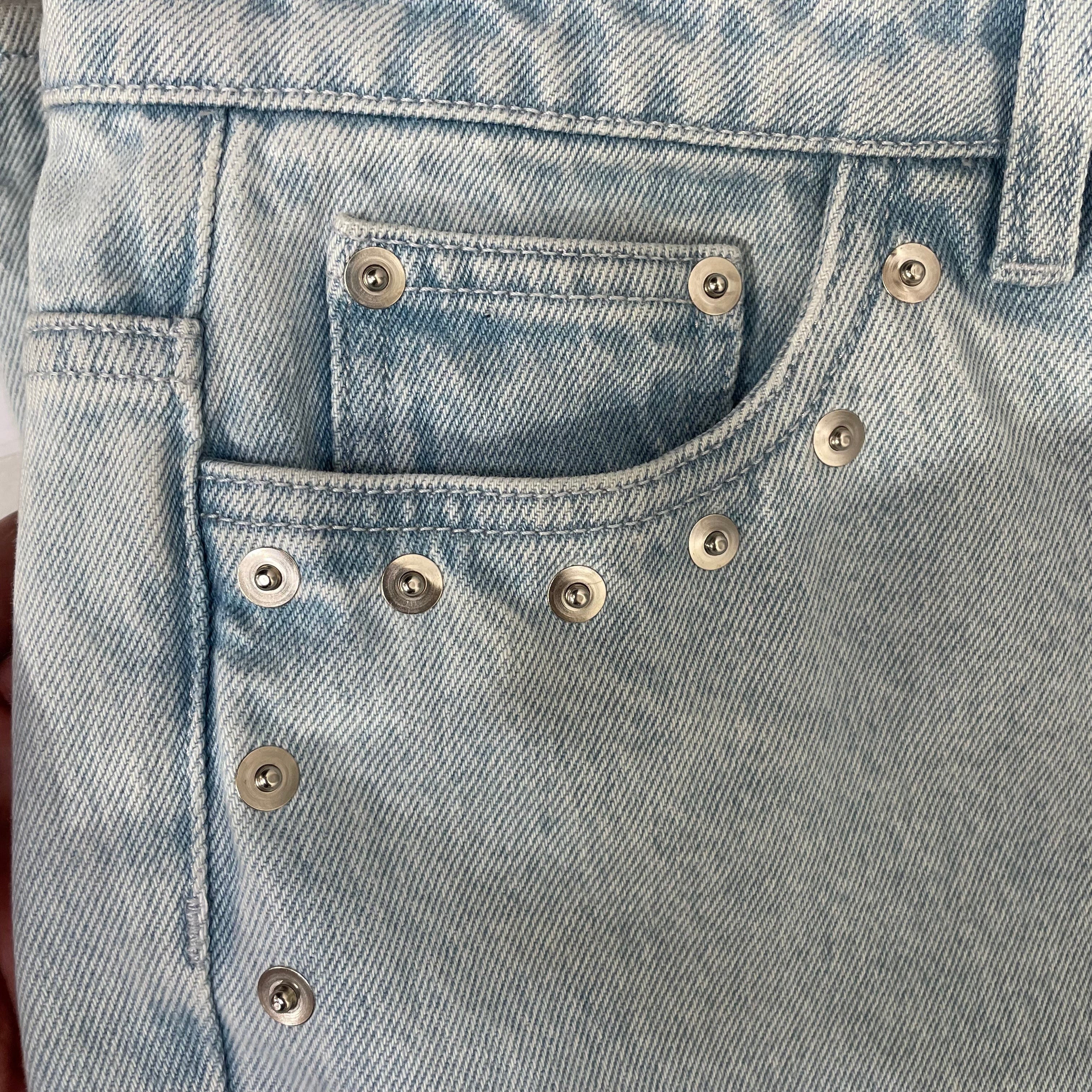 PALOMA WOOL/Straight Pants/40/Denim/BLU/High-waisted/rivet detail on the side view 4