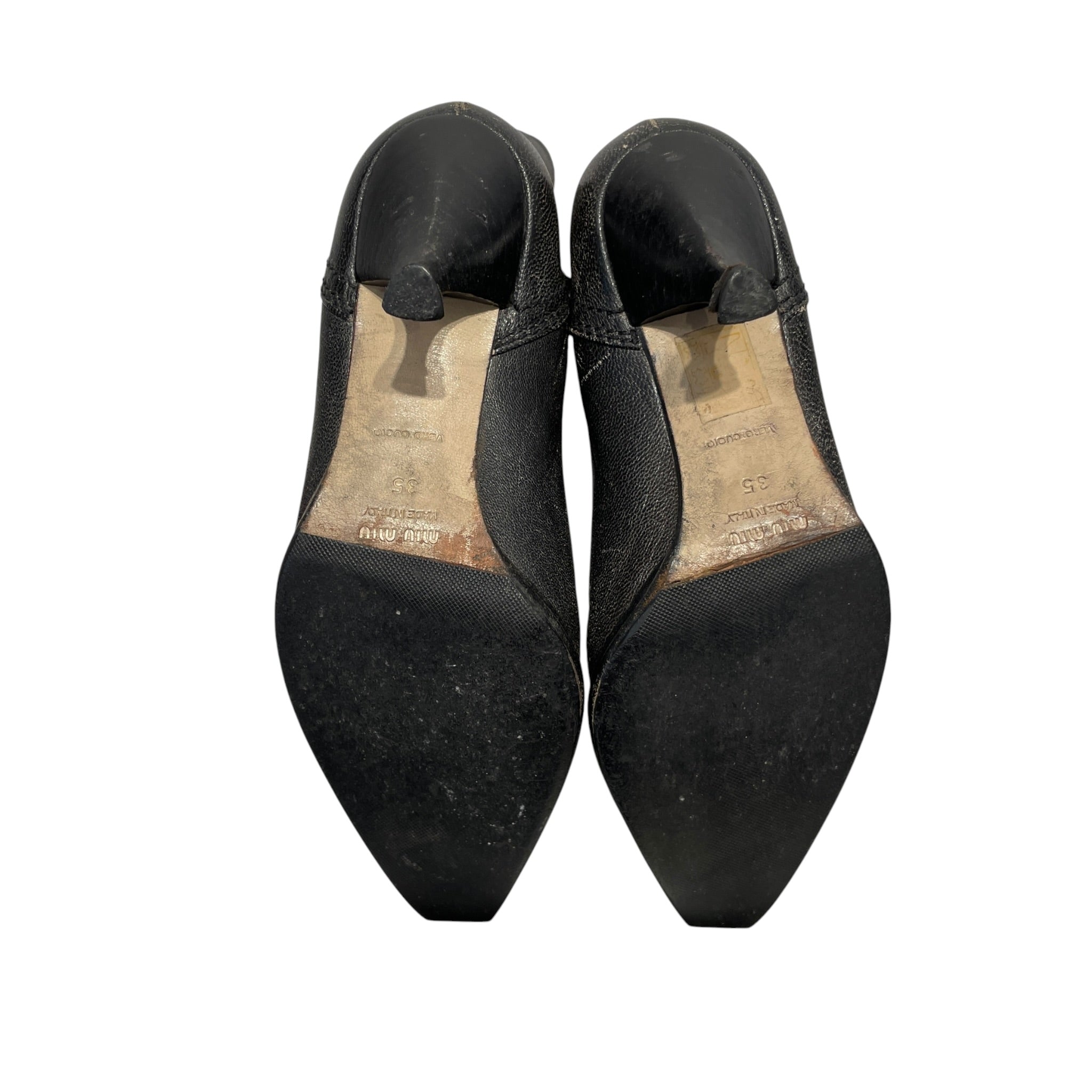 MIU MIU/Booties/EU 35/Leather/BLK/crackled view 3