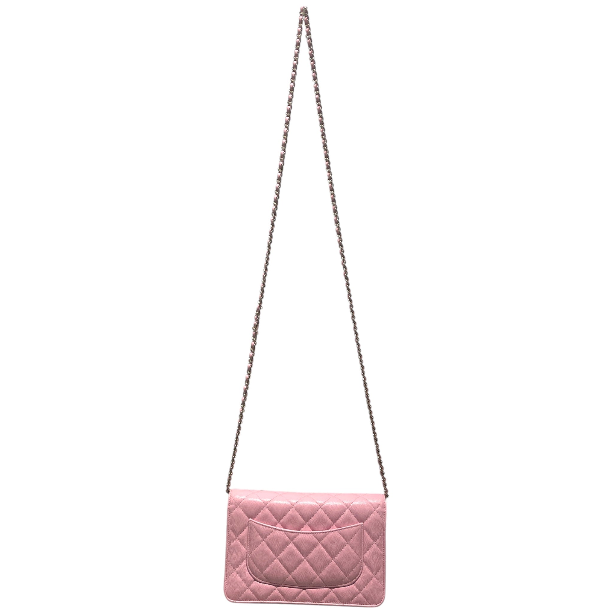 CHANEL/Hand Bag/Leather/PNK/Quilted Caviar Quilted CC WOC view 2