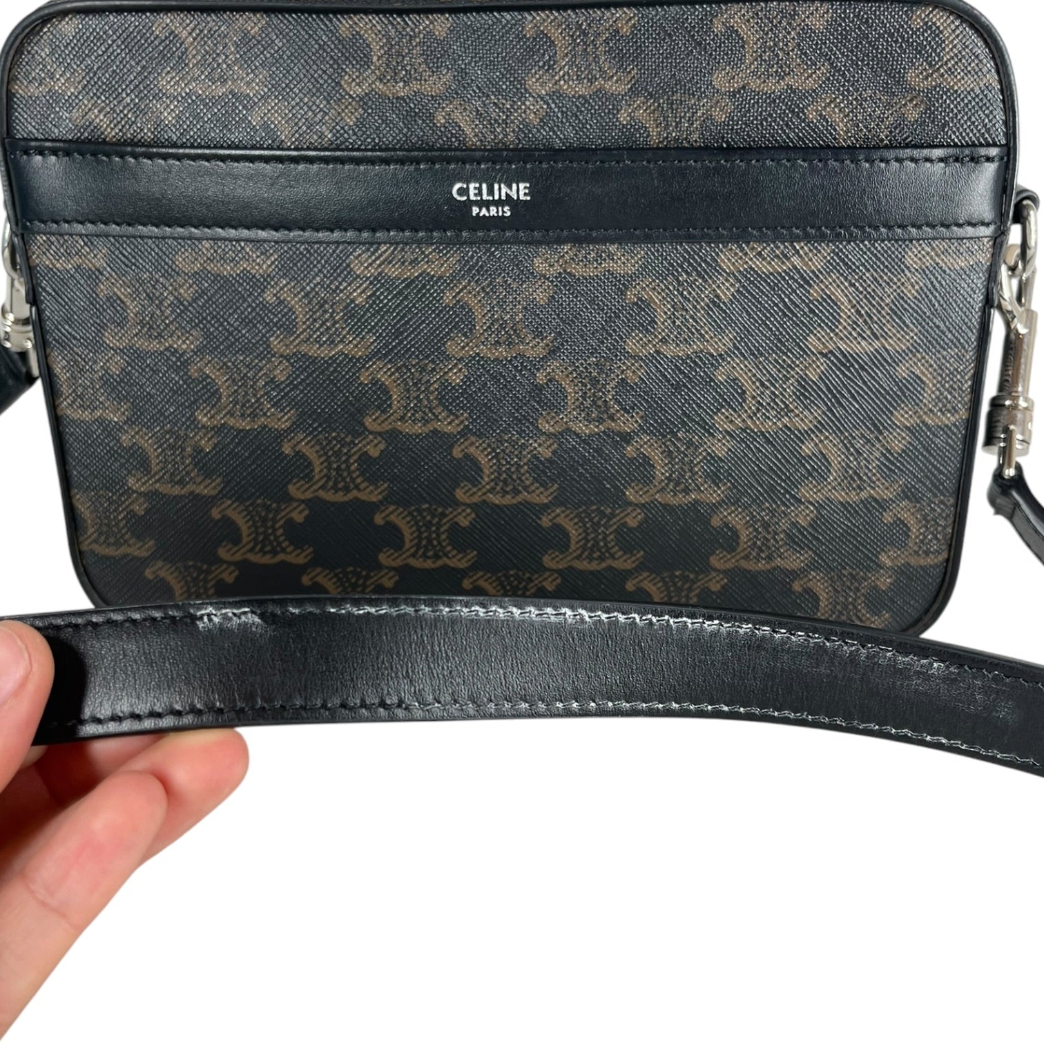 CELINE/Cross Body Bag/Monogram/Leather/BRW/SMALL TRIOMPHE MESSENGER BAG view 5