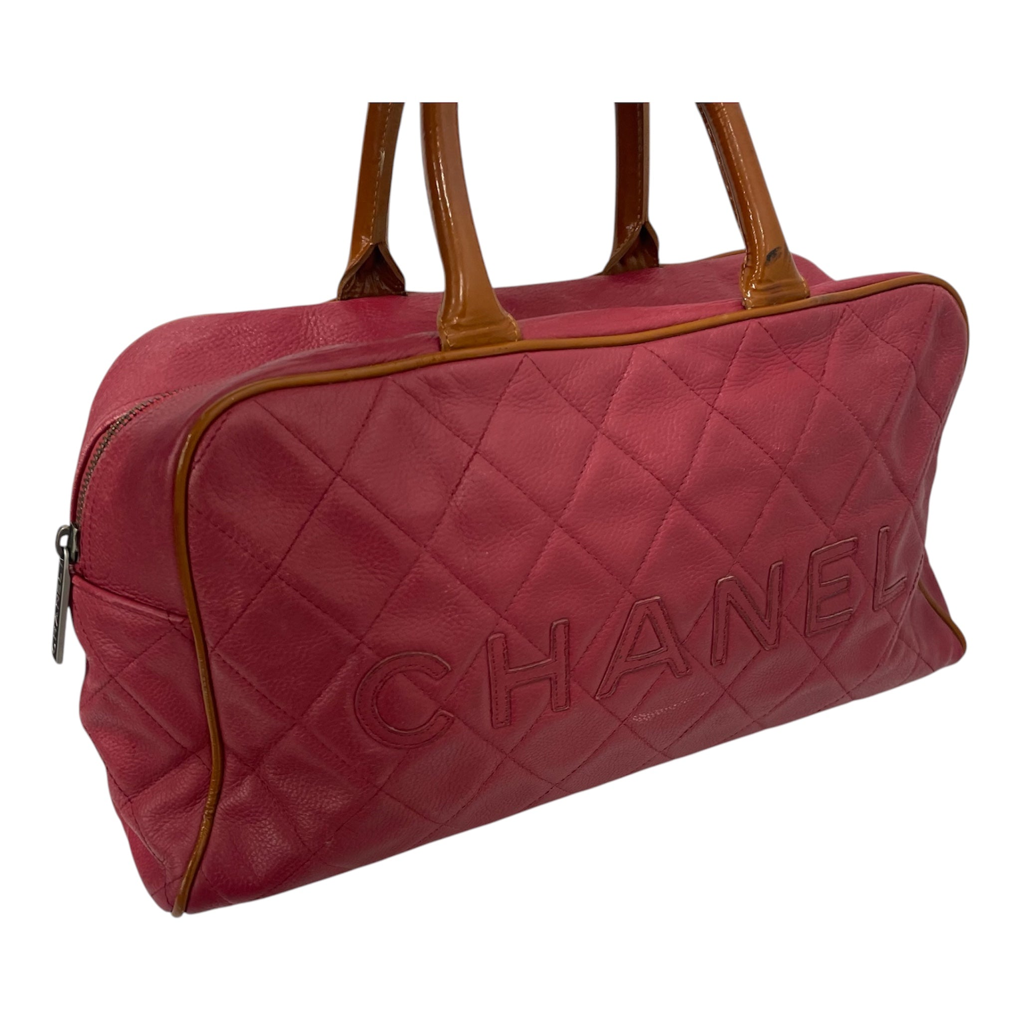 CHANEL/Hand Bag/Leather/RED/TANBORDERHANDLE/ 6211387 view 5