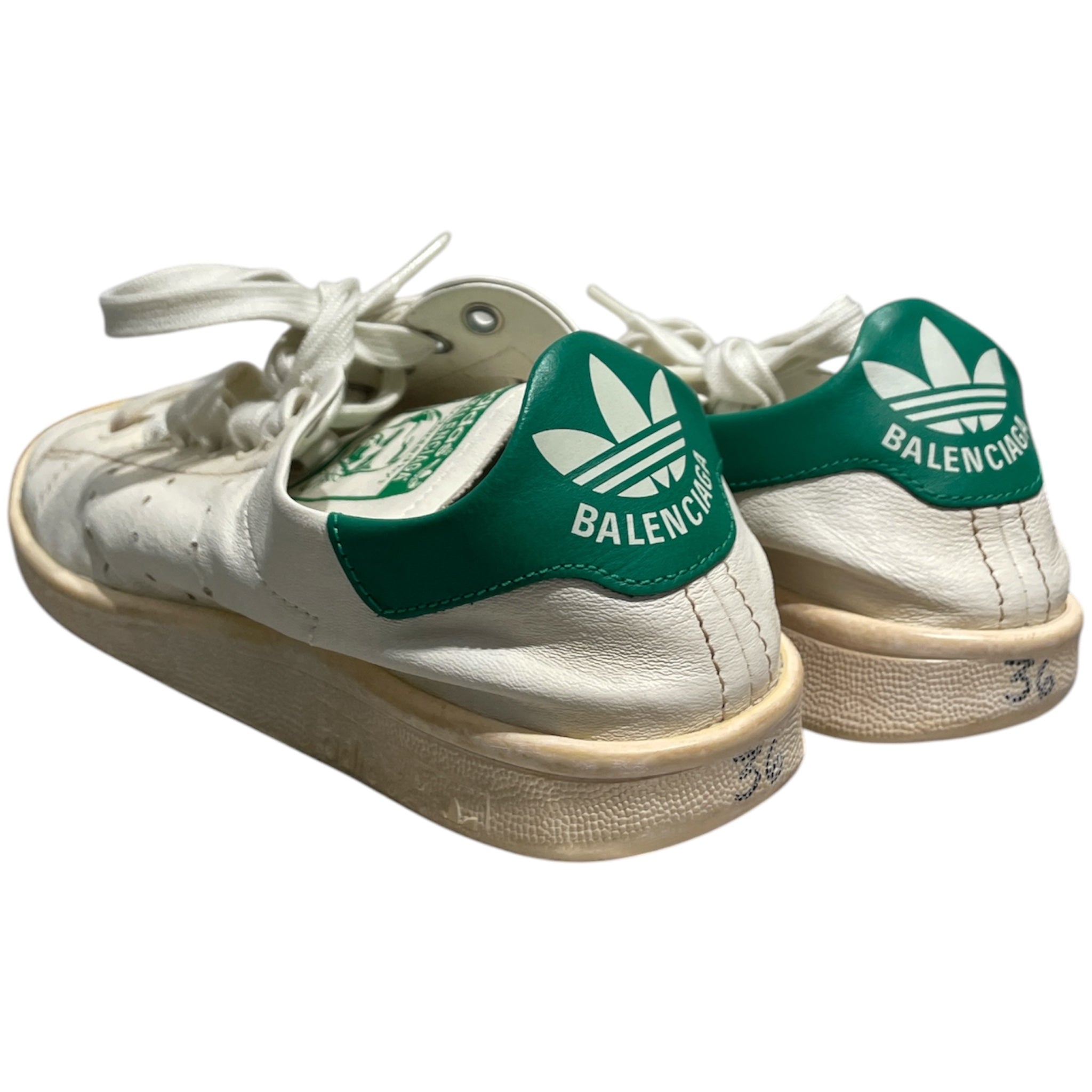 adidas/BALENCIAGA/Low-Sneakers/US 6/Leather/WHT/Stan smith view 2