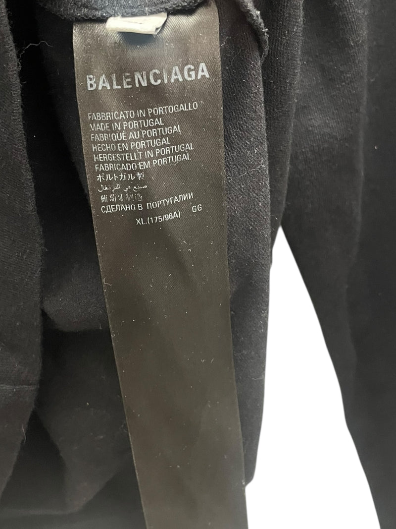 BALENCIAGA/T-Shirt/XL/Cotton/BLK/FASHION INSTITUTE