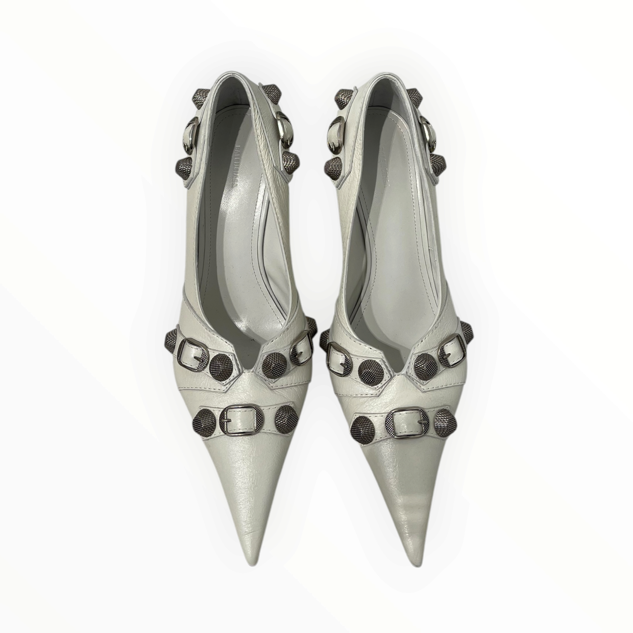 BALENCIAGA/Heels/EU 41/Leather/WHT/CAGOLE HEELS view 4