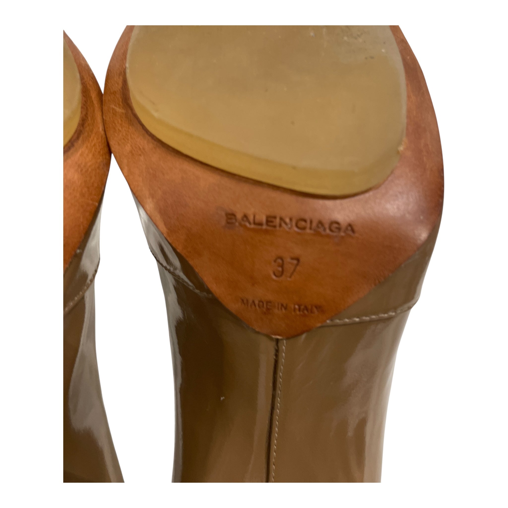 BALENCIAGA/Heels/EU 37.5/Leather/BEG/Open-Toe/ view 5