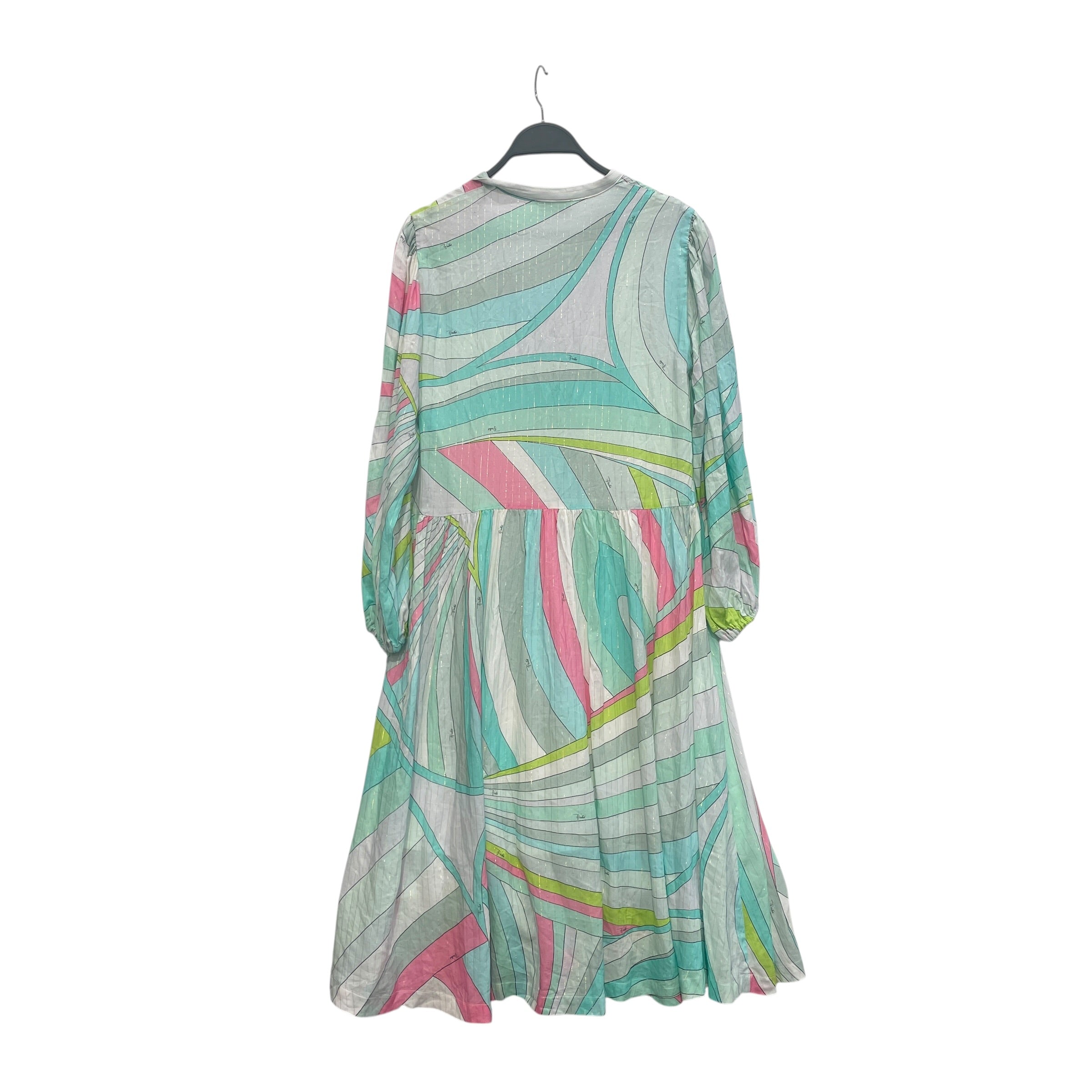 EMILIO PUCCI/Shirt Dress/12/Graphic/Cotton/BLU/BLU PNK GREEN view 2