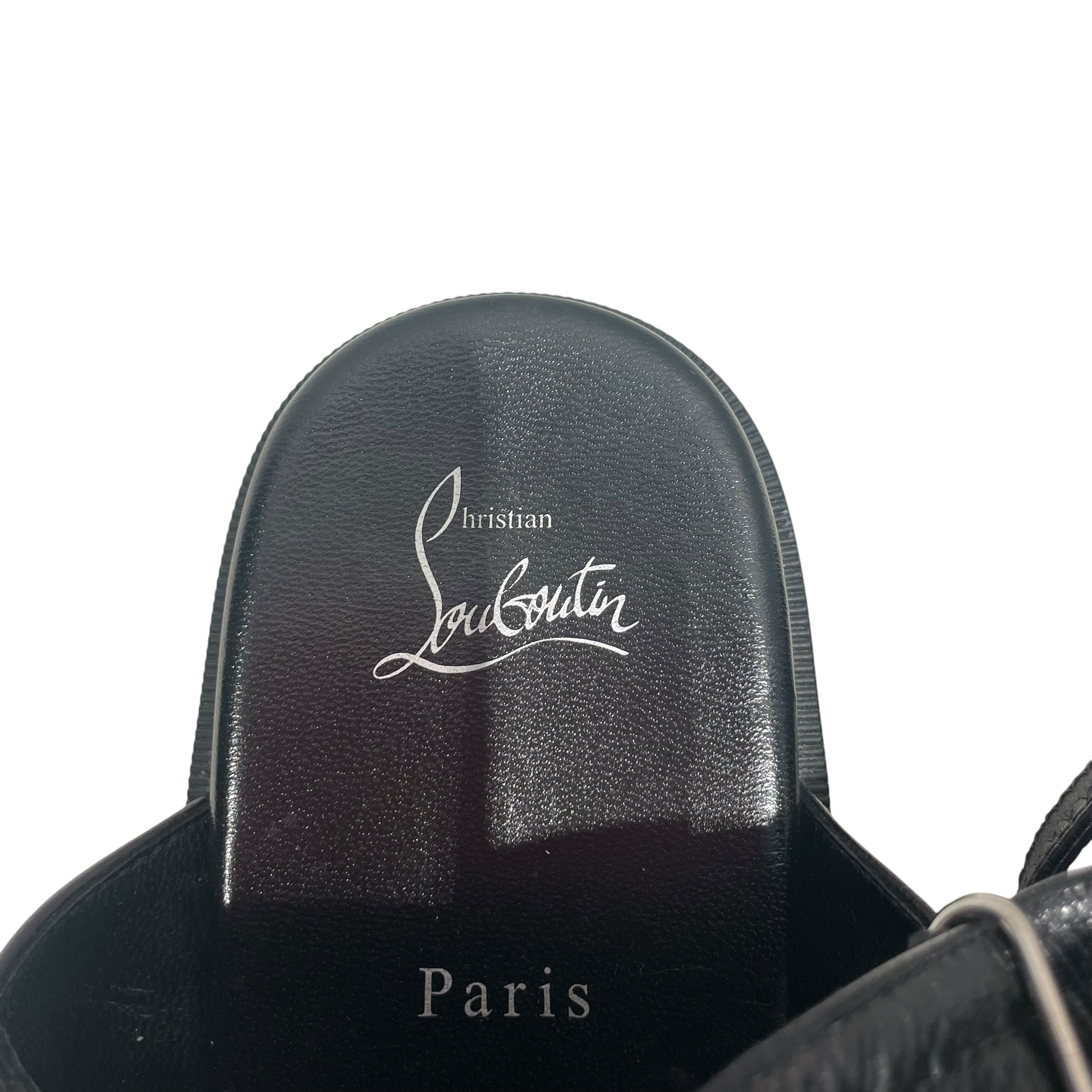 Christian Louboutin/Flat Shoes/EU 41/Leather/BLK/CL Spike Accents Slingbacks view 4