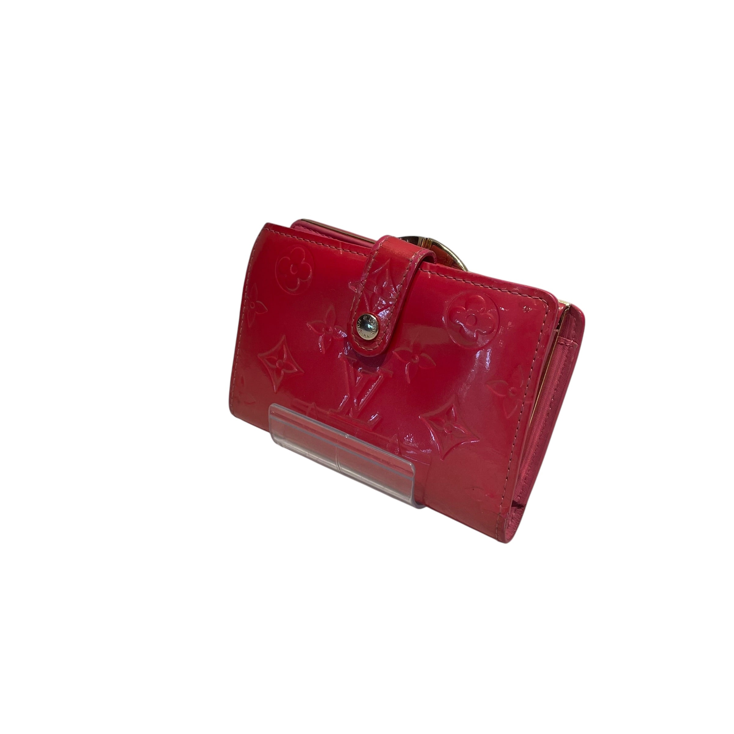 LOUIS VUITTON/Bifold Wallet/Leather/RED/L's/Vernis  french snap flap view 1