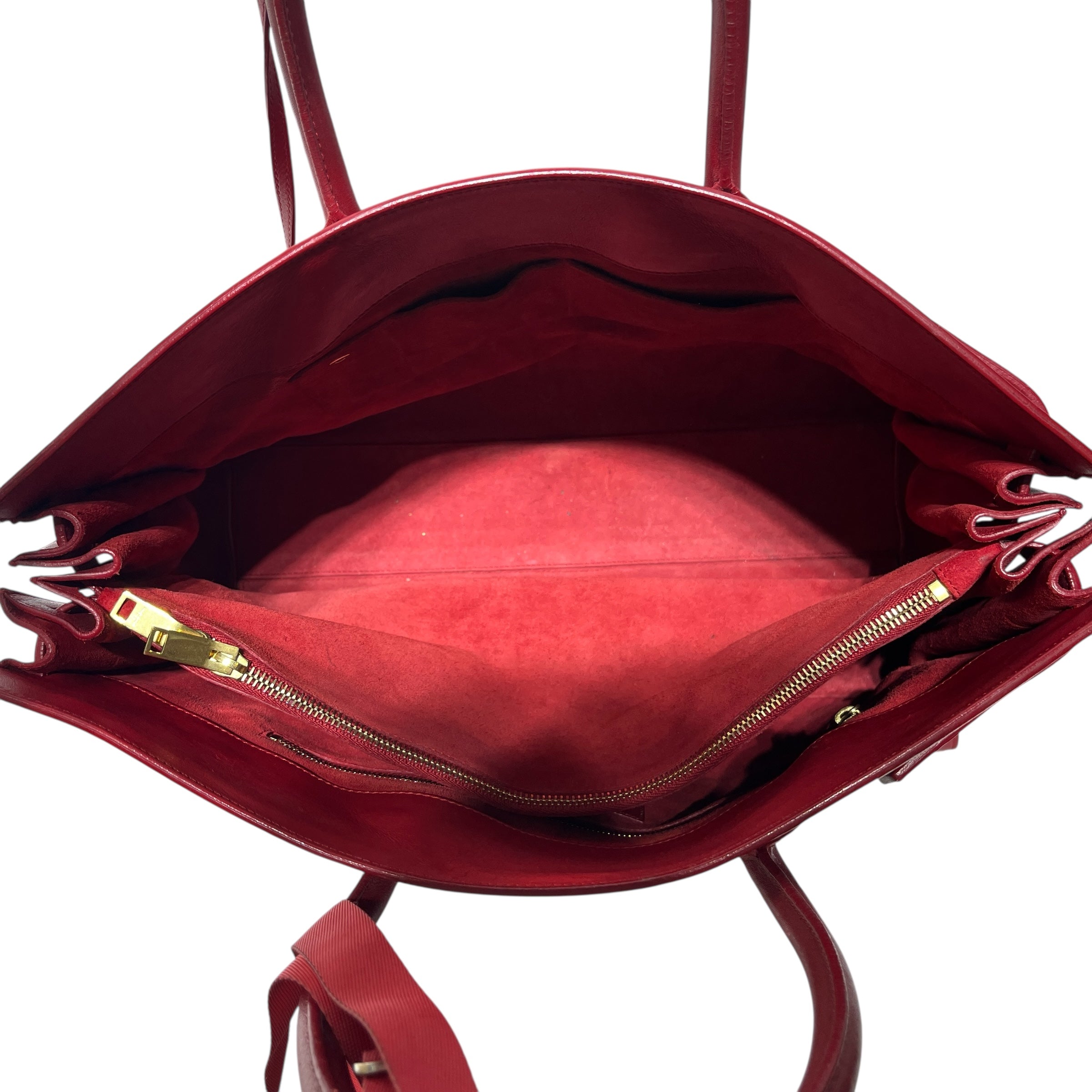 SAINT LAURENT/Tote Bag/Leather/RED/SAC DE JOUR view 5