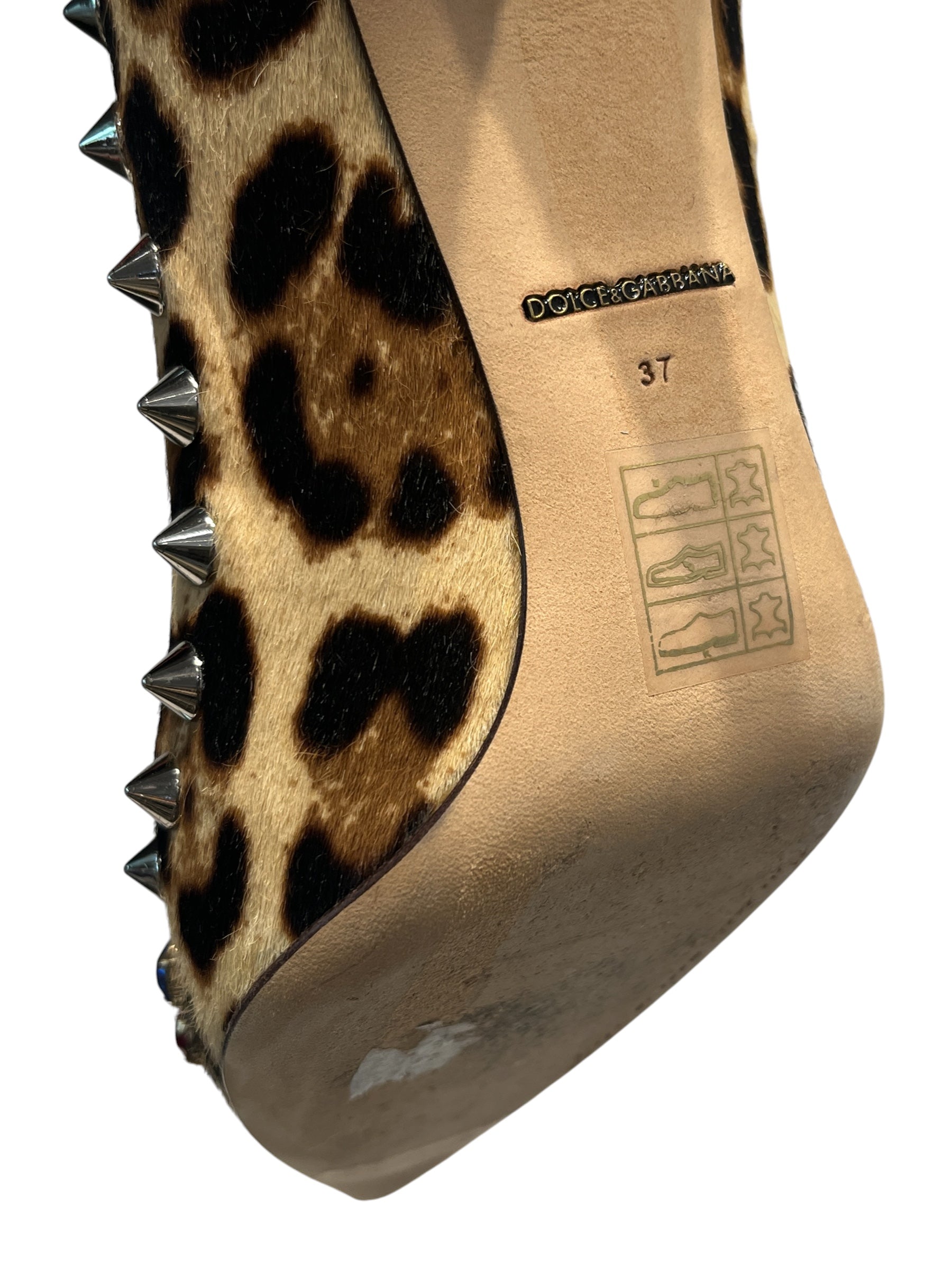 DOLCE&GABBANA/Heels/EU 37/Animal Pattern/CML/CHEETAHPRNTSPIKESNRHINESTONES view 3