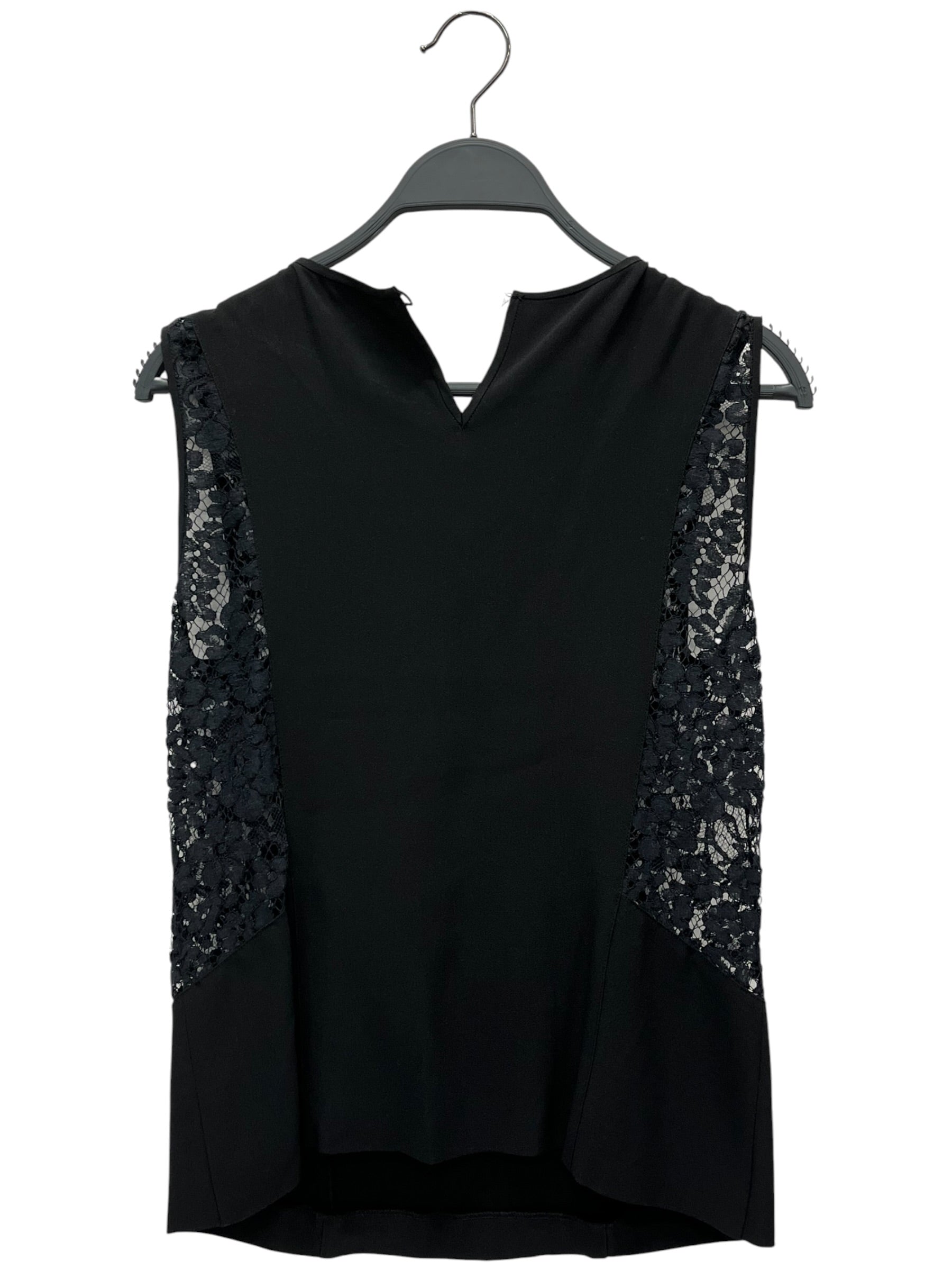 RED VALENTINO/SL Blouse/2/Acrylic/BLK/RUFFLE FRONT LACE SIDES view 2