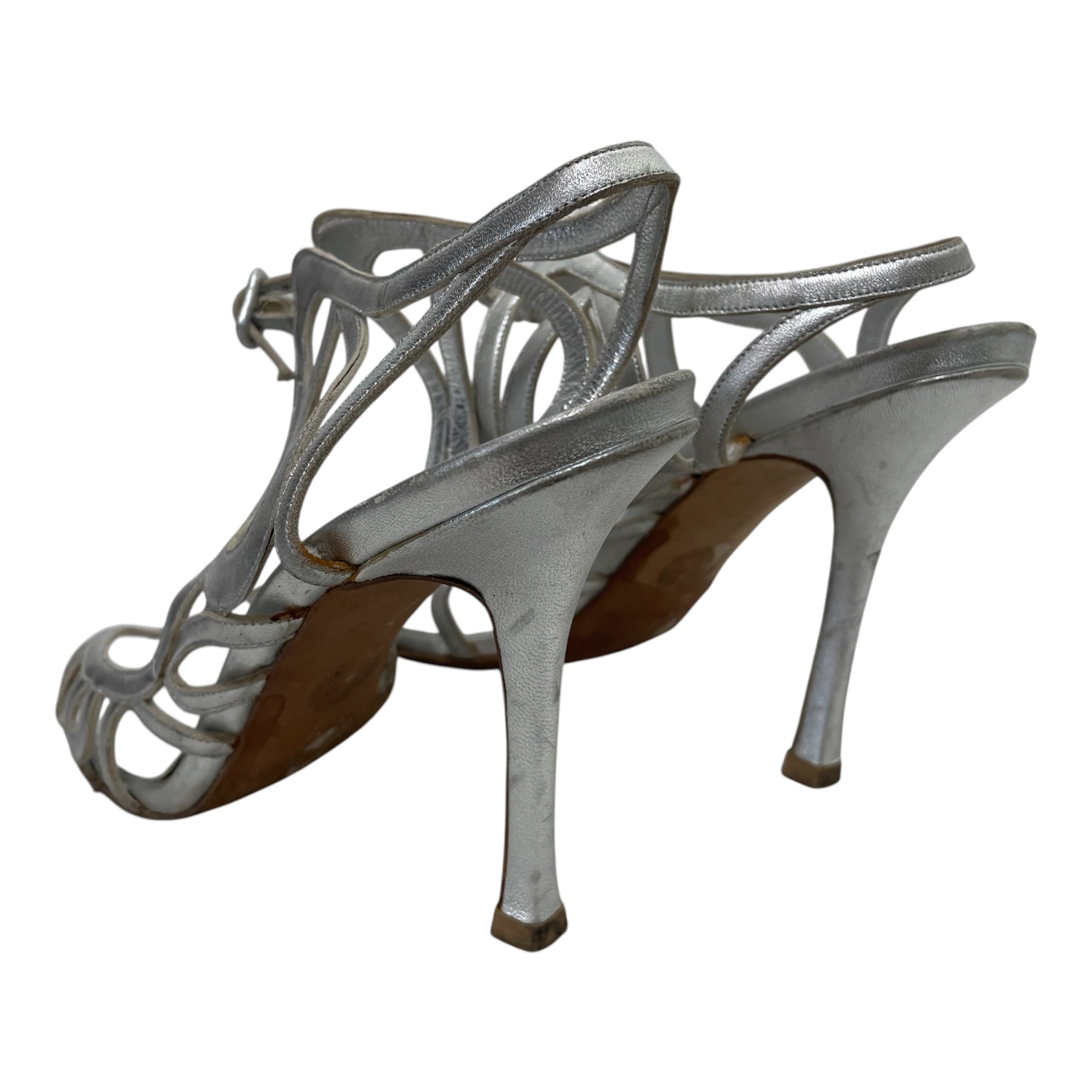MANOLO BLAHNIK/Sandals/EU 40/SLV/Godiche Sandals view 2